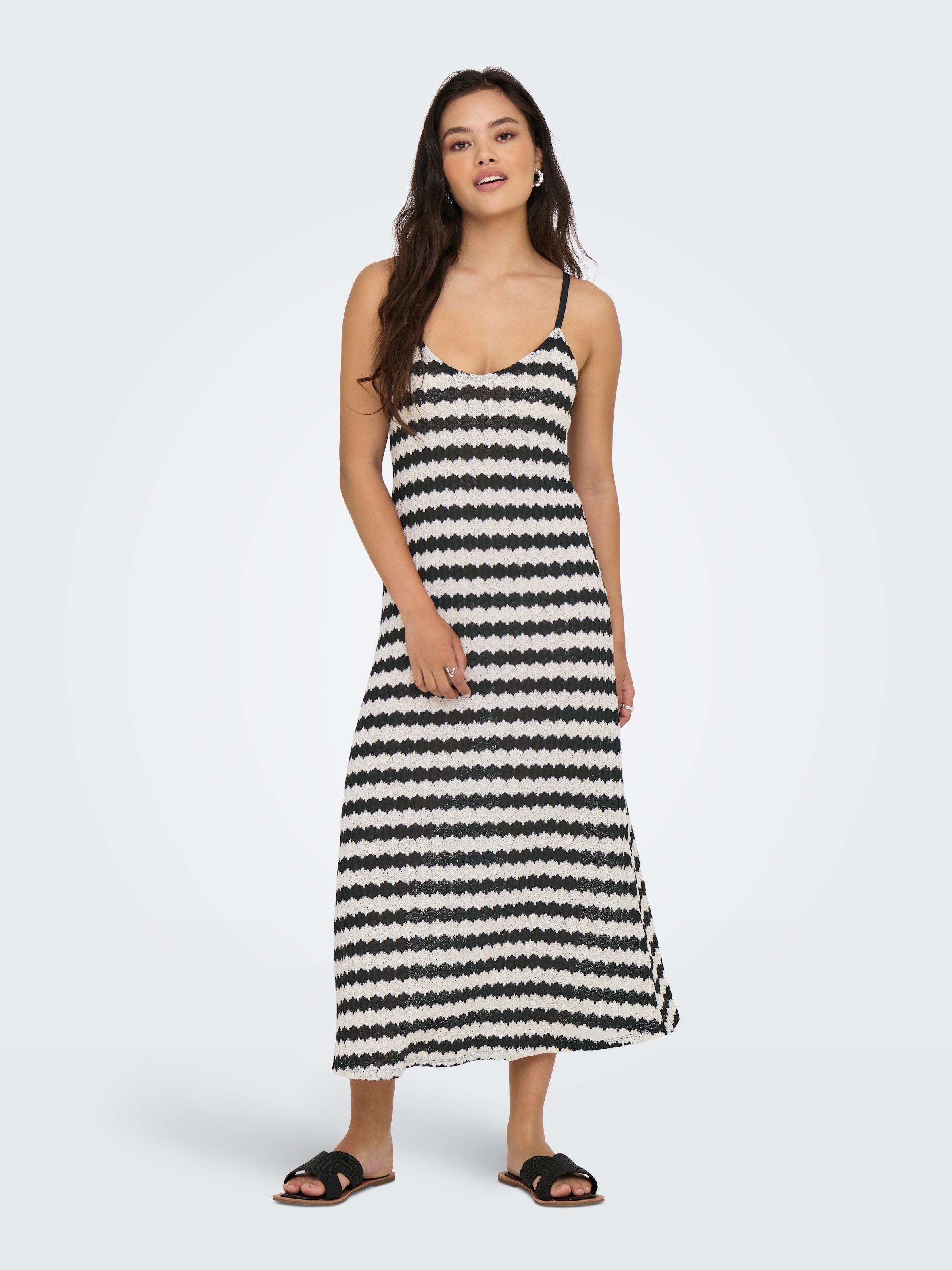 ONLY Trägerkleid »ONLEVARA S/L STRIPE DRESS JRS NOOS« Materialmix, regular fit