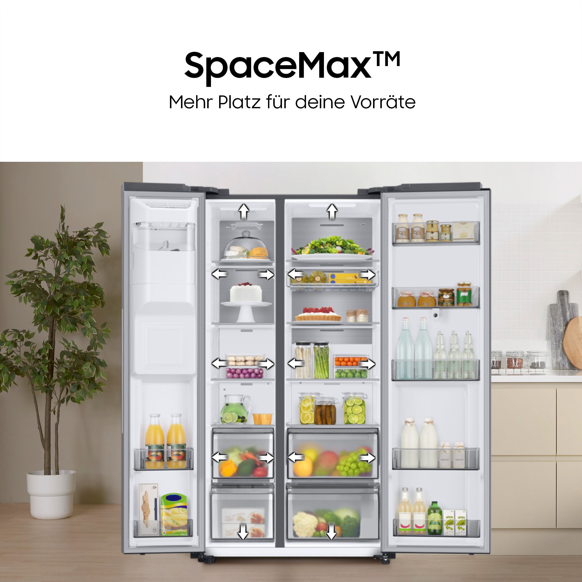 Samsung Side-by-Side RS80F »RS80F65KDF« 178 cm hoch 91,2 cm breit