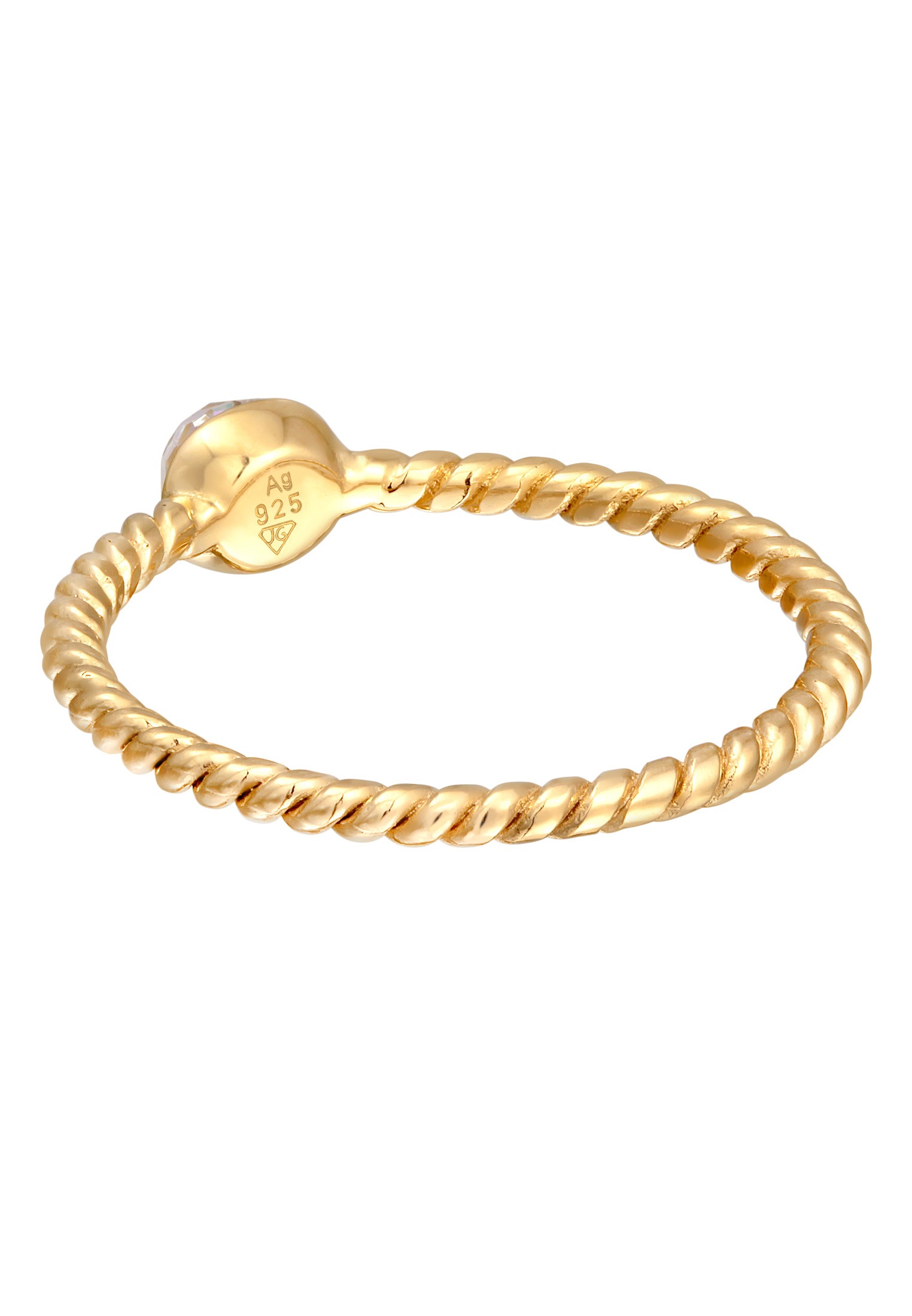 Elli Silberring »Ring Solitär Kristalle facettiert 925 Silber«