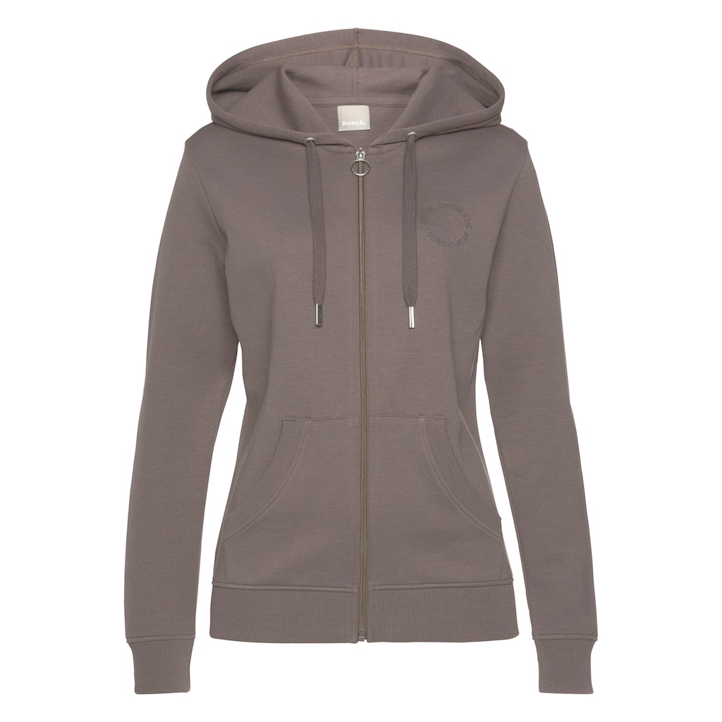 Bench. Loungewear Kapuzensweatjacke »mit Logostickerei«, und Kängurutasche, Loungeanzug