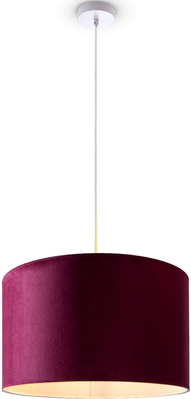 Paco Home Pendelleuchte »Hugo uni Color«, Leuchtmittel E27 | ohne Leuchtmittel, Wohnzimmer Lampenschirm aus Velour Unifarben Deko E27 Kabel 1,5m