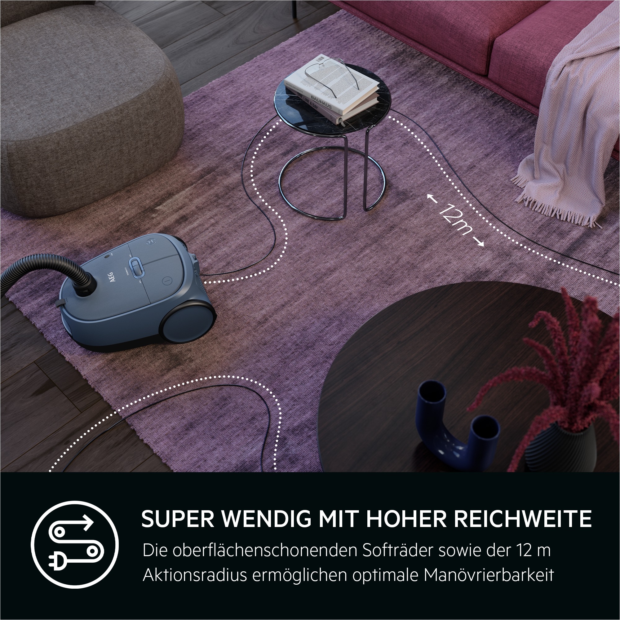 AEG Bodenstaubsauger »CLEAN 6000 (AB61C2DBS)«, 750 W, mit Beutel, hohe Saugleistung, inkl. Zusatzdüsen, 55 % Recyclingkunststoff