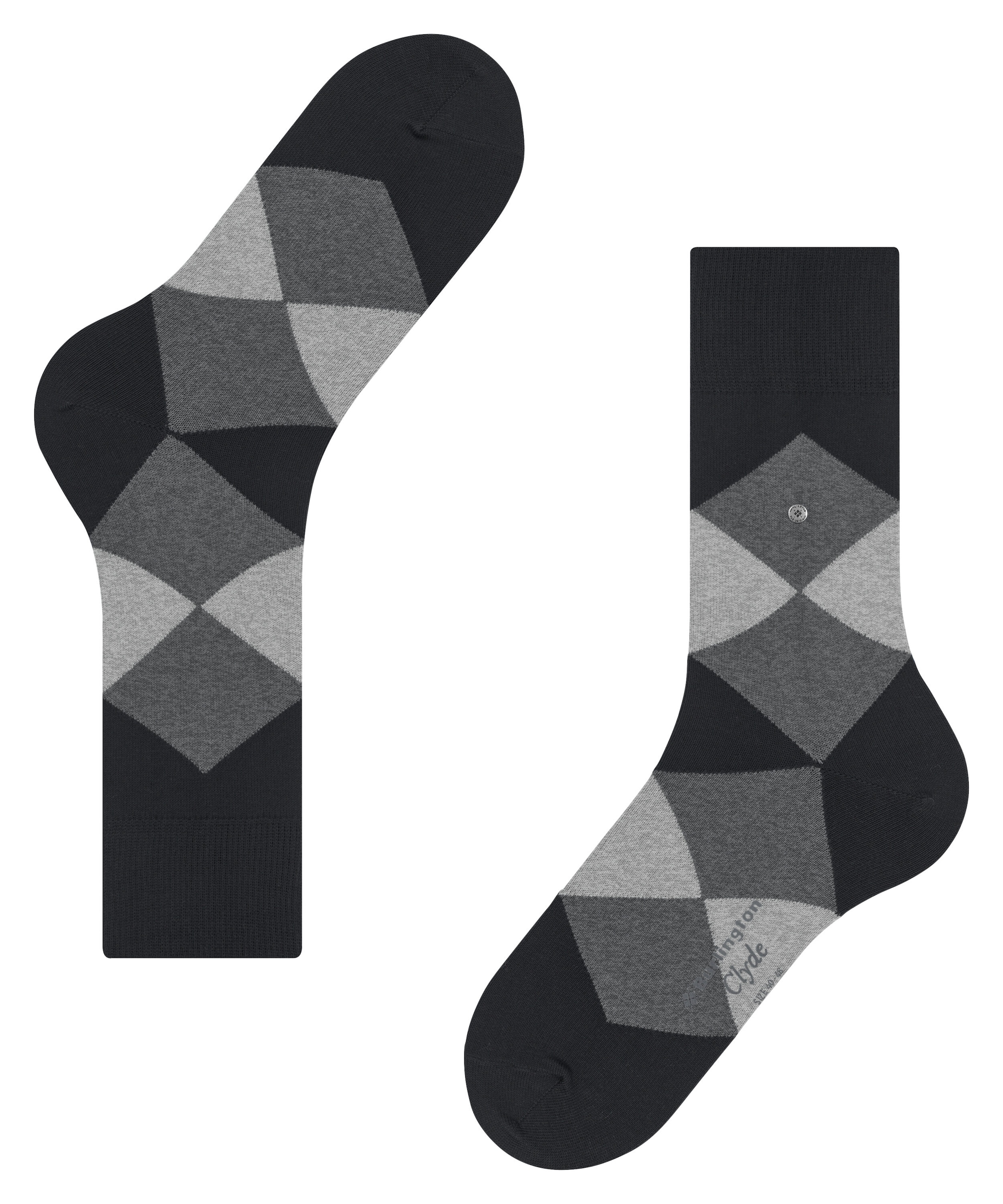 Burlington Socken »Clyde« Einheitsgröße 40-46, modernes Argyle-Muster, Burlington-Clip
