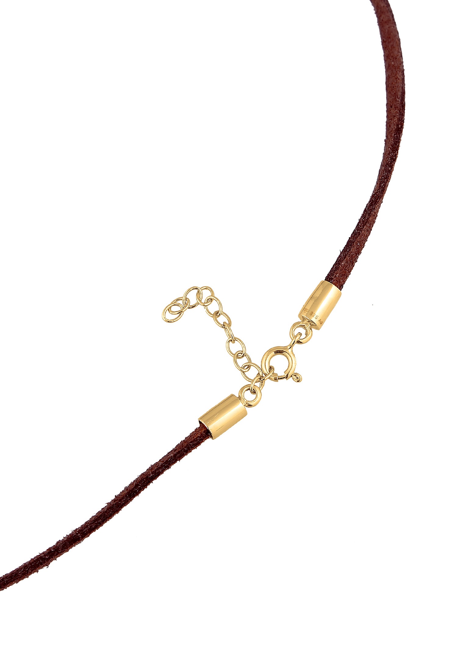 Elli Choker »Halskette Choker Velour Leder Bead Trend 925 Silber«