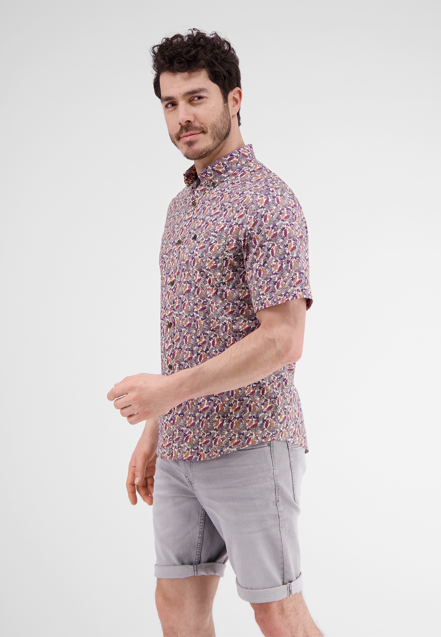 LERROS Kurzarmhemd »LERROS Halbarmhemd mit floralem Print«