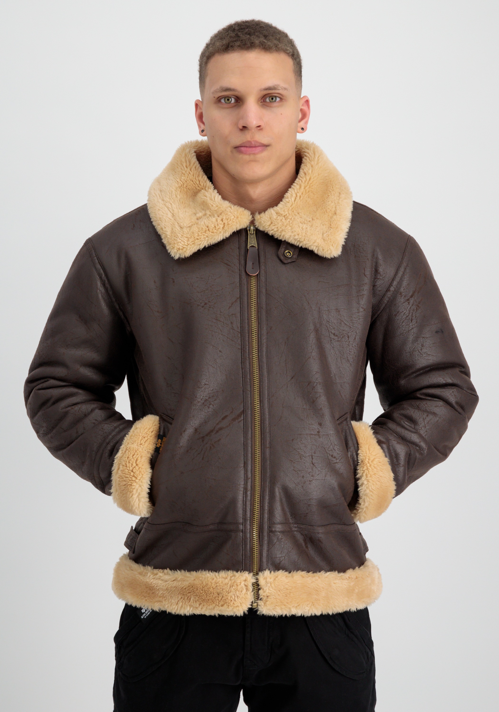 Alpha Industries Lederjacke »B-3 Faux Leather Lederjacke«