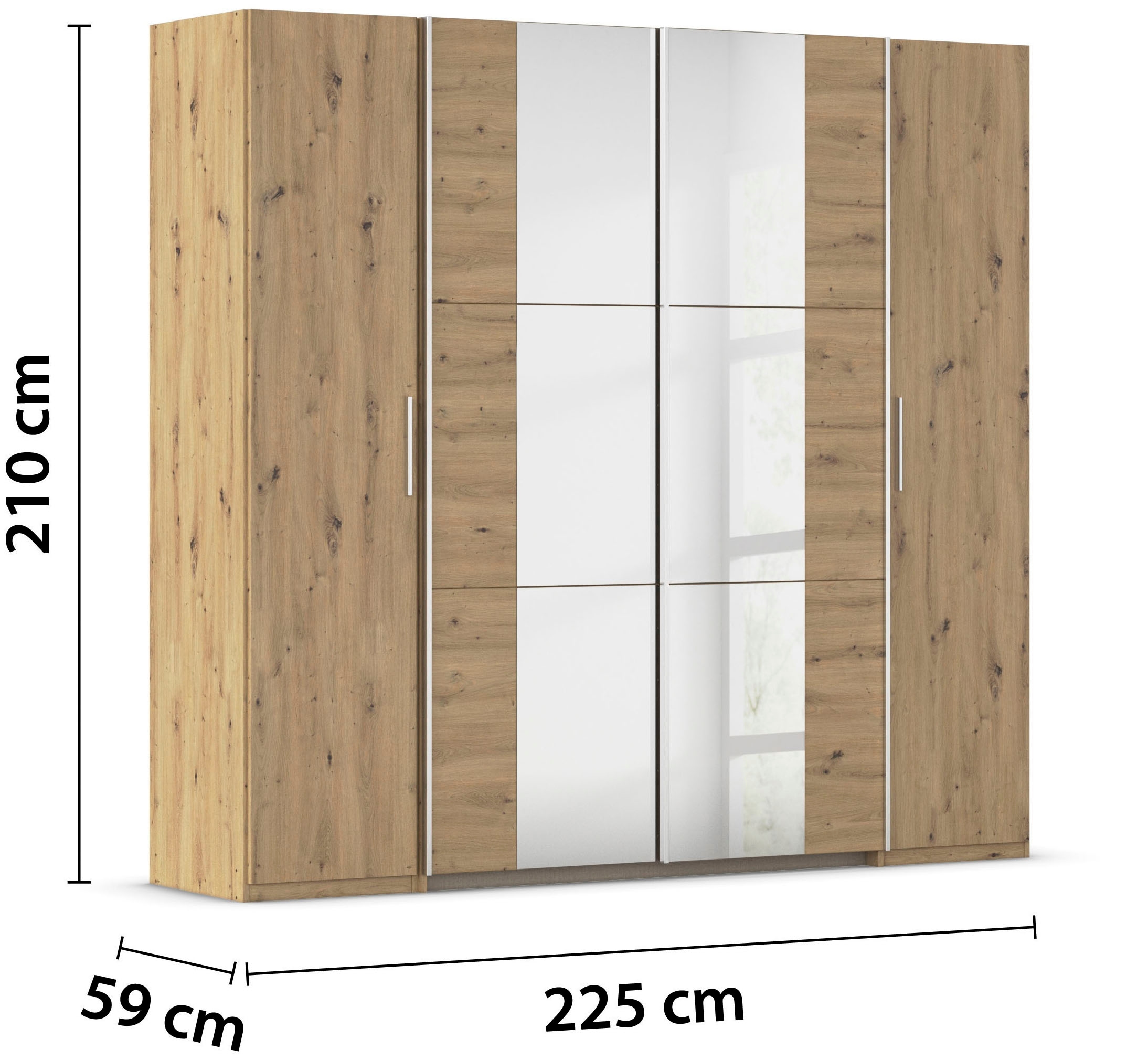 rauch Schwebetürenschrank »Kleiderschrank Drehtürenschrank Schrank Garderobe KRONACH TOPSELLER« mit Dreh- und Schwebetüren und Spiegel, viele Böden MADE IN GERMANY