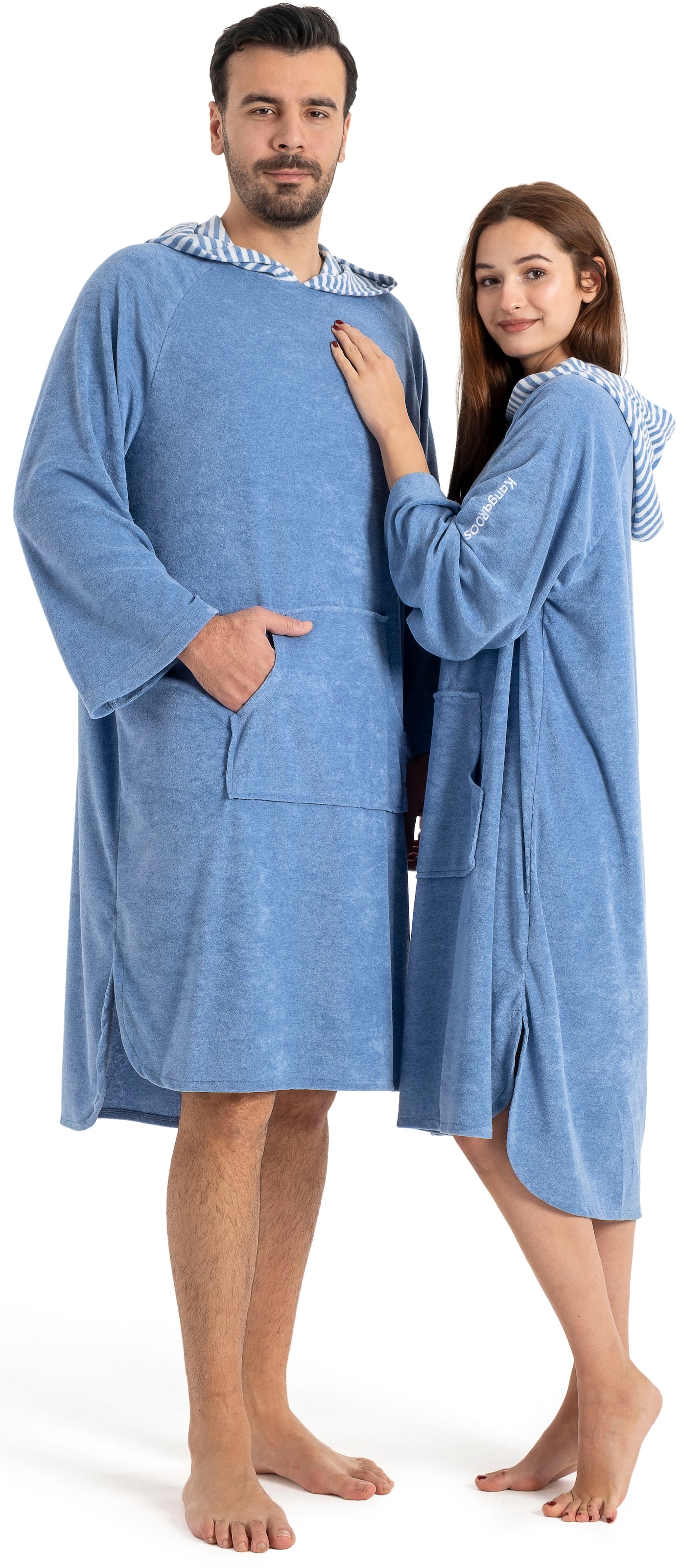 KangaROOS Badeponcho »Dalia Surfponcho, ideal für Sauna, Spa & im Urlaub« 1 Stk. weich, Uni-Farben mit Streifen, leicht, Unisex, für Damen und Herren