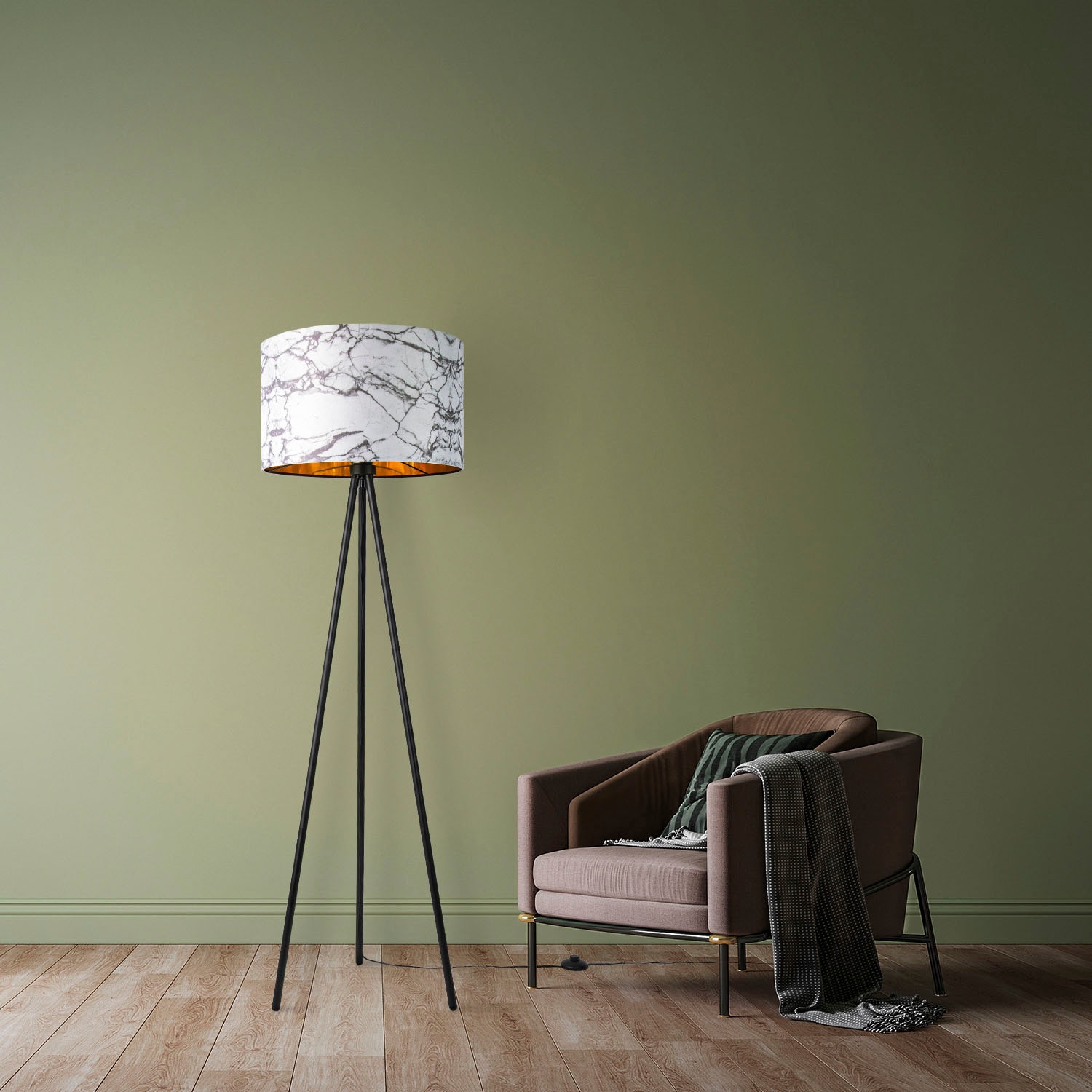 Paco Home Stehlampe »Trina Kraft«, Standleuchte Schlafzimmer E27 Marmor  Stein Design Grau Weiß im OTTO Online Shop
