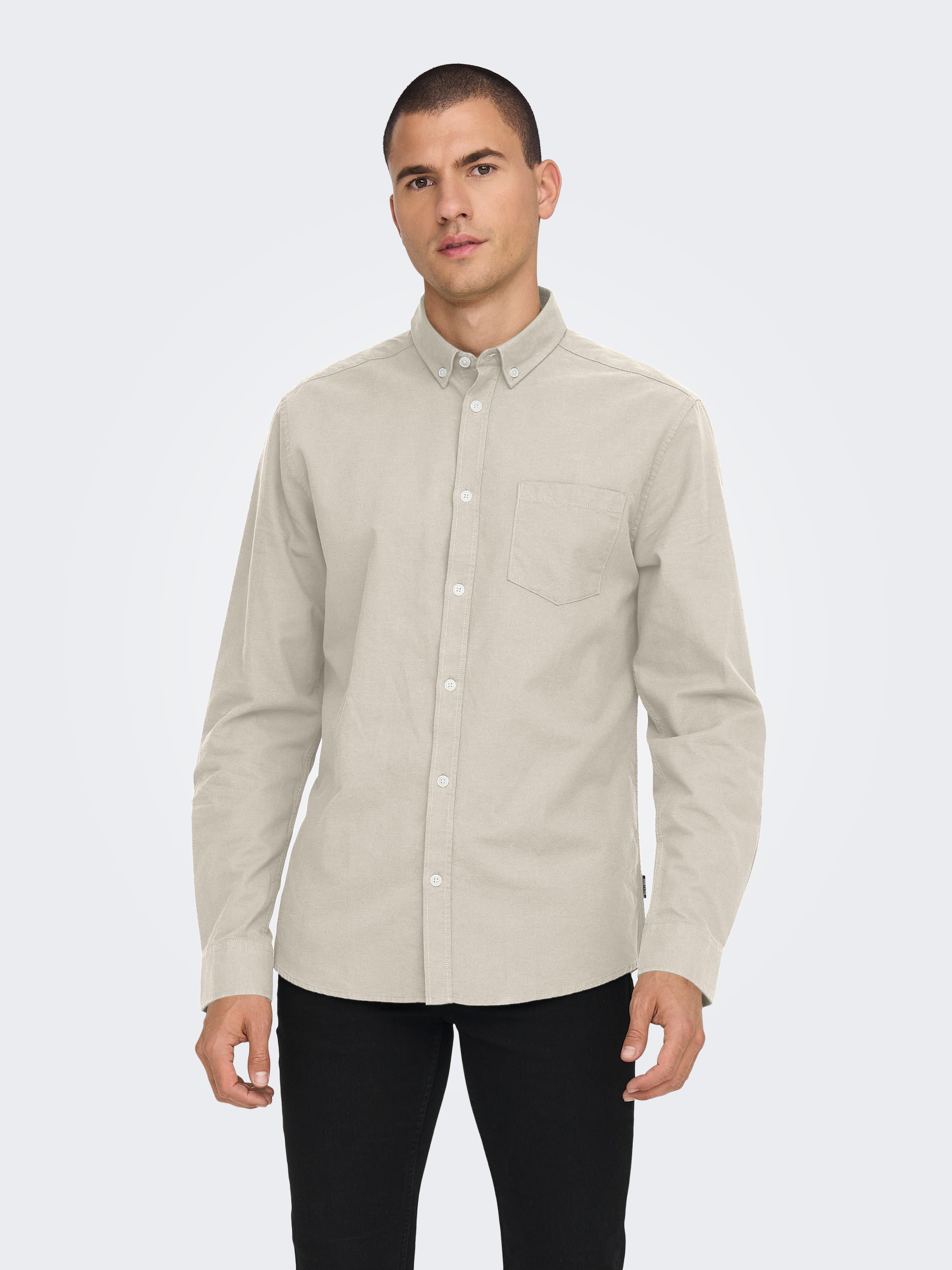 ONLY & SONS Langarmhemd »ONSALVARO SLIM LS OXFORD SHIRT NOOS«