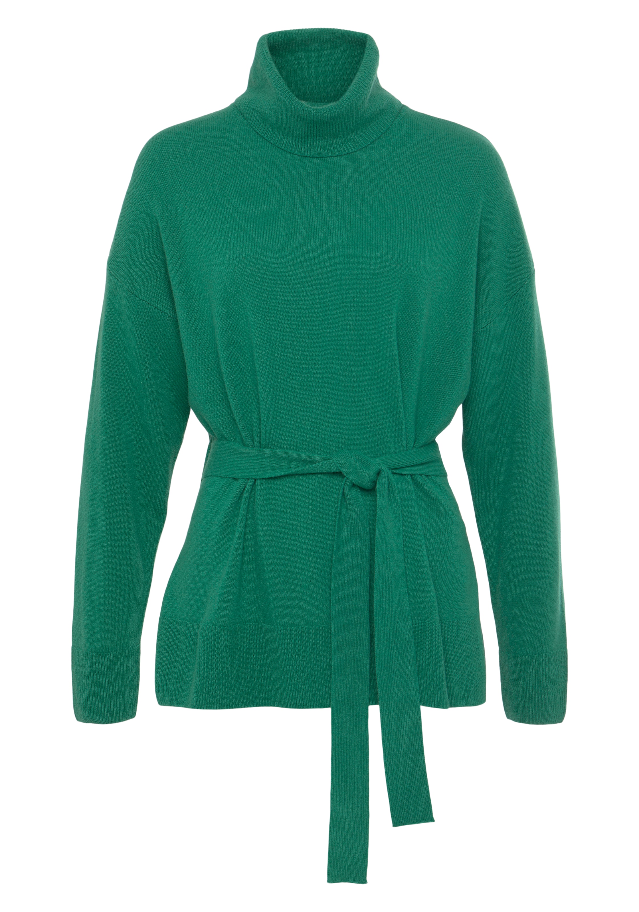 United Colors of Benetton Strickpullover, (2 tlg., mit Bindegürtel), mit Taillengürtel