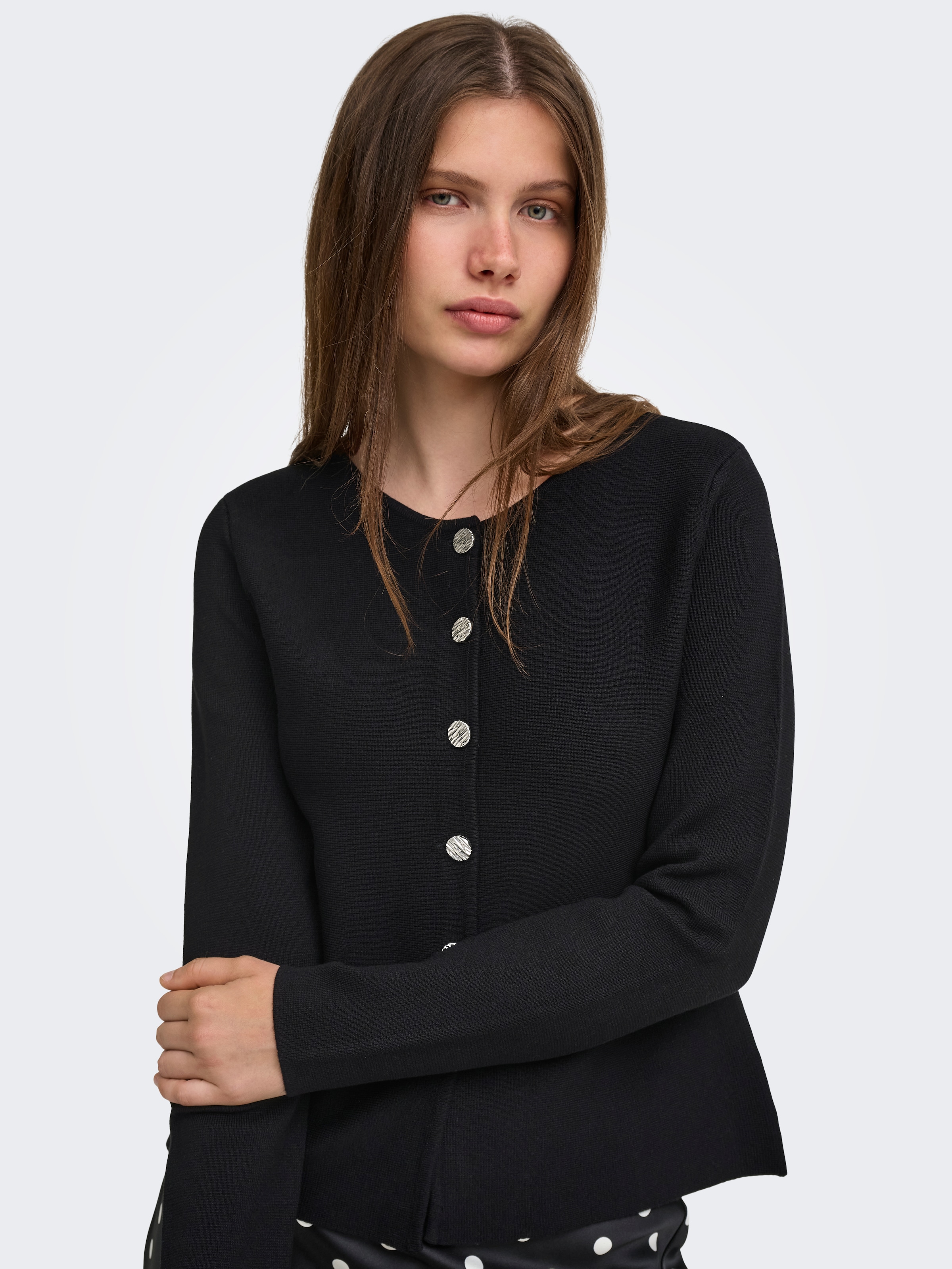 ONLY Strickjacke »ONLMELLI LIFE LS ONECK BUT CARDI RP KNT«