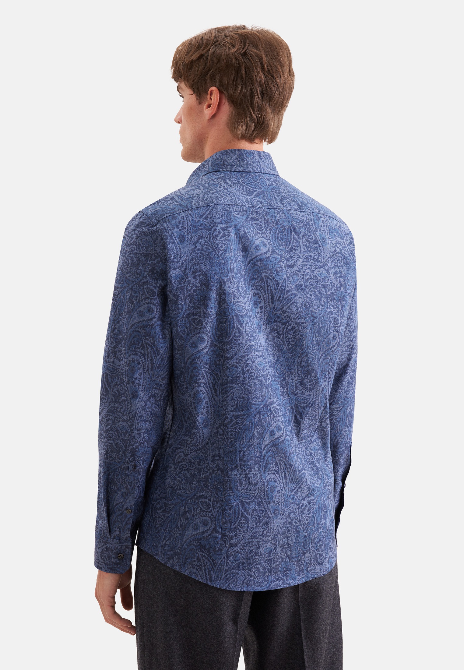 seidensticker Flanellhemd »Schwarze Rose« Slim 1/1 Kentkragen Druck