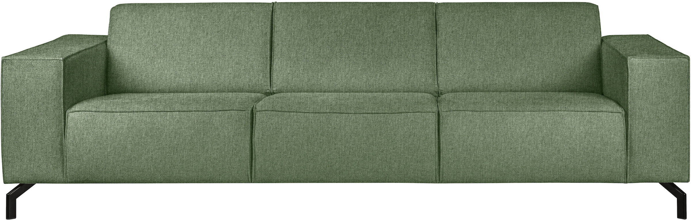 Home affaire 3-Sitzer »Lorcan 257 cm, weiches Sitzgefühl« mit schwarzen Metallfüßen, Lederoptik und in weichem Strukturstoff