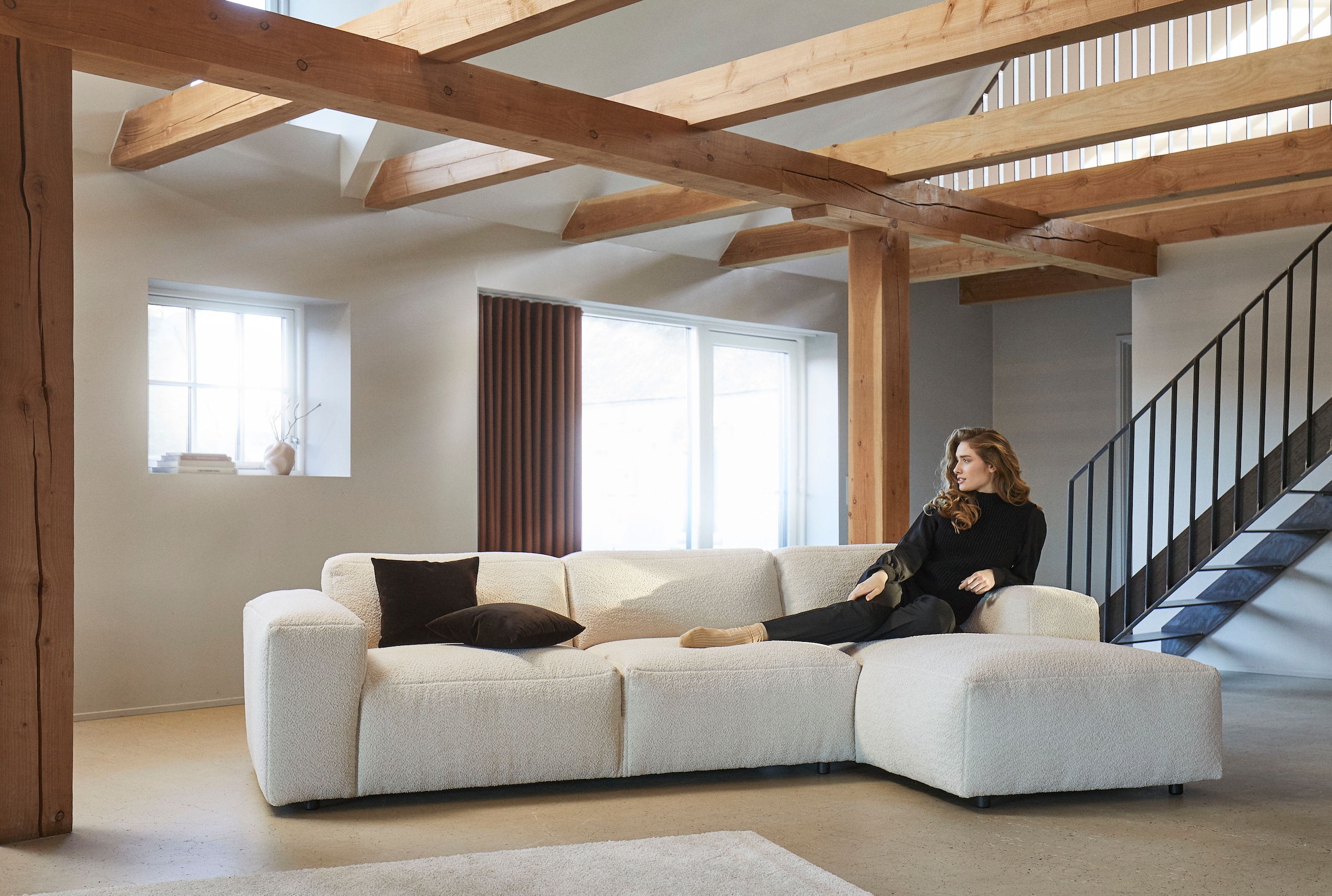 FLEXLUX Ecksofa »Lucera bequem und komfortabel durch hochwertigen Sitzaufbau, L.Form«, modern & anschmiegsam, Kaltschaum, Stahl-Wellenunterfederung