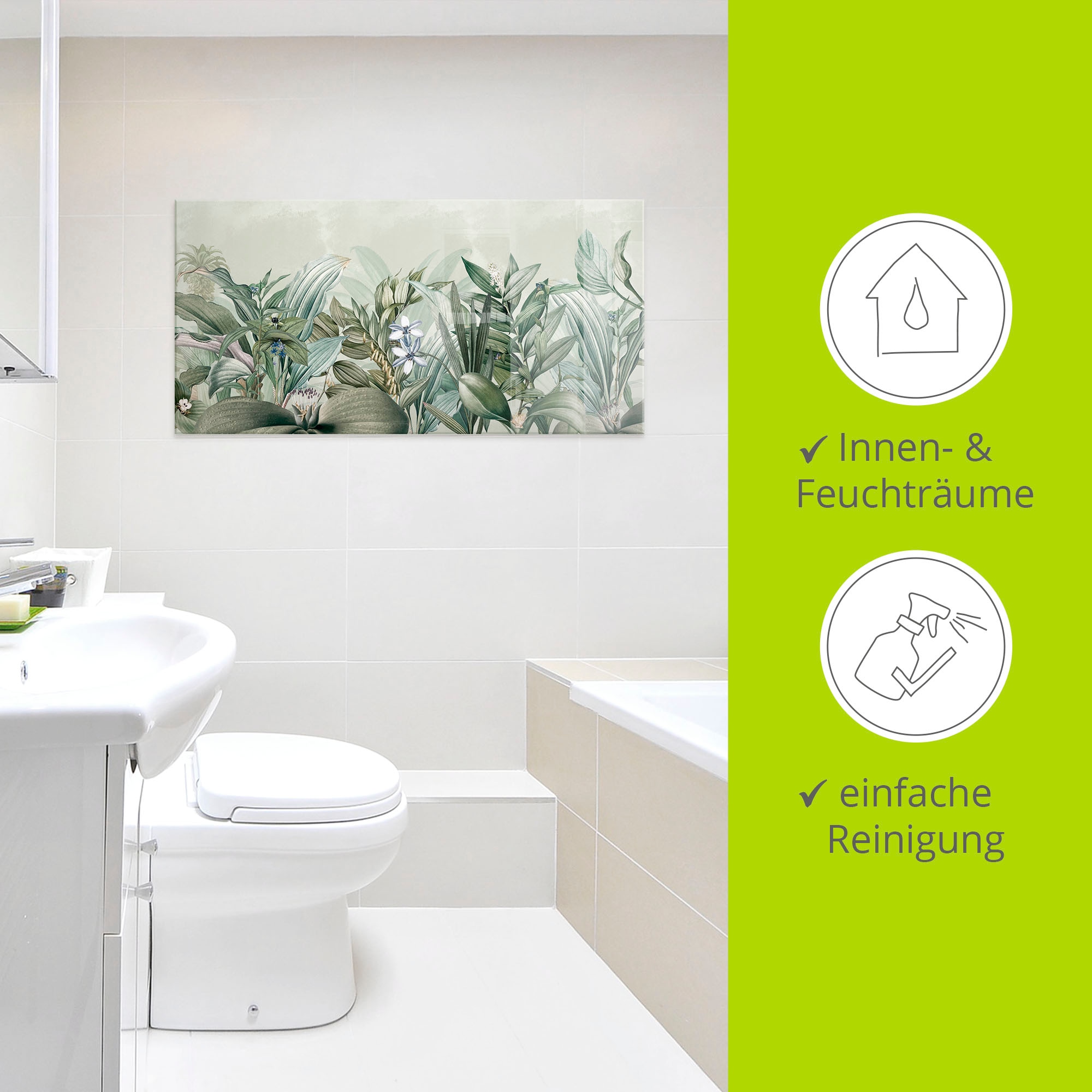 Artland Glasbild »Exotischer Floral Garten Landschaft« Blumenwiese 1 Stk. tlg. in verschiedenen Größen