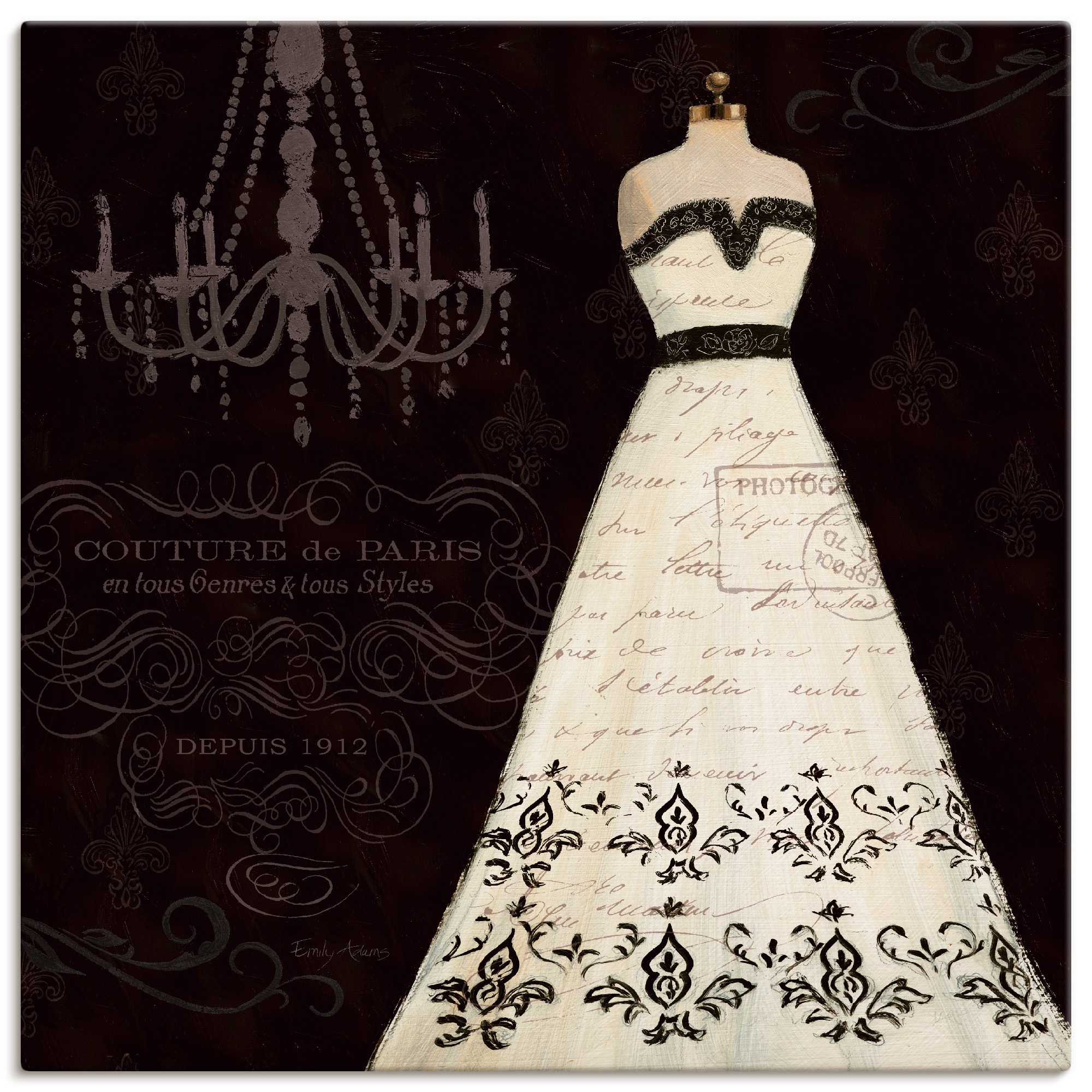 Artland Wandbild »Französisches Modelabel II«, Mode, (1 St.), in vielen Größen & Produktarten -Leinwandbild, Poster, Wandaufkleber / Wandtattoo auch für Badezimmer geeignet