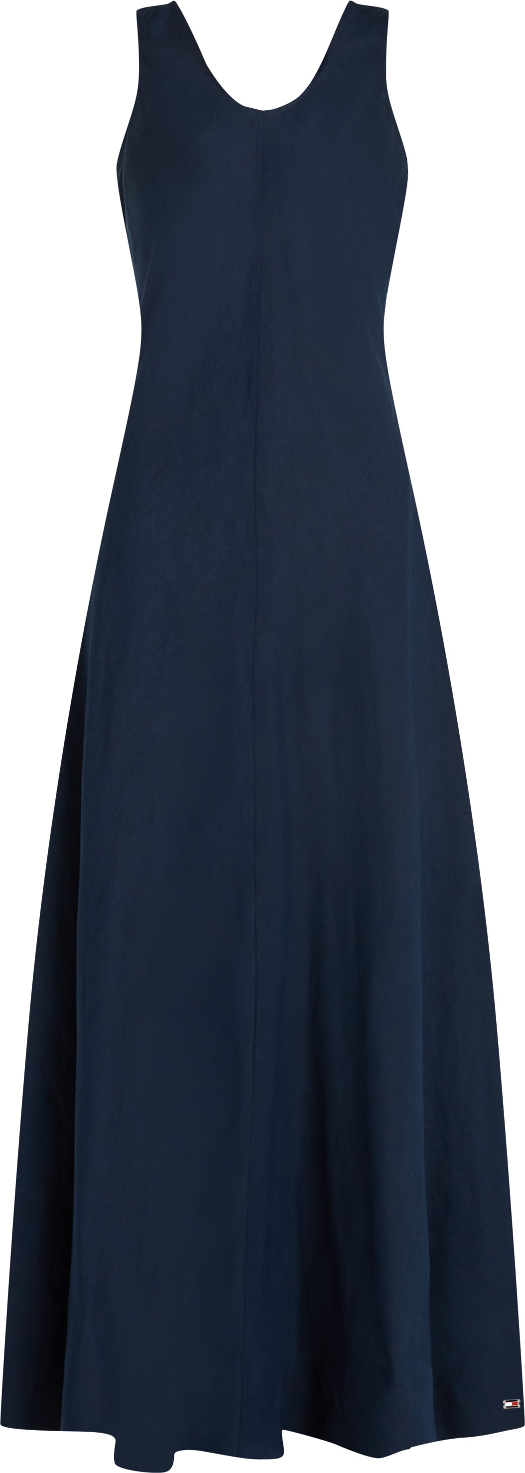 Tommy Hilfiger Maxikleid »TEXTURED LINEN TANK MAXI DRESS«, mit Metalllabel,kühlendes Premium Leinen
