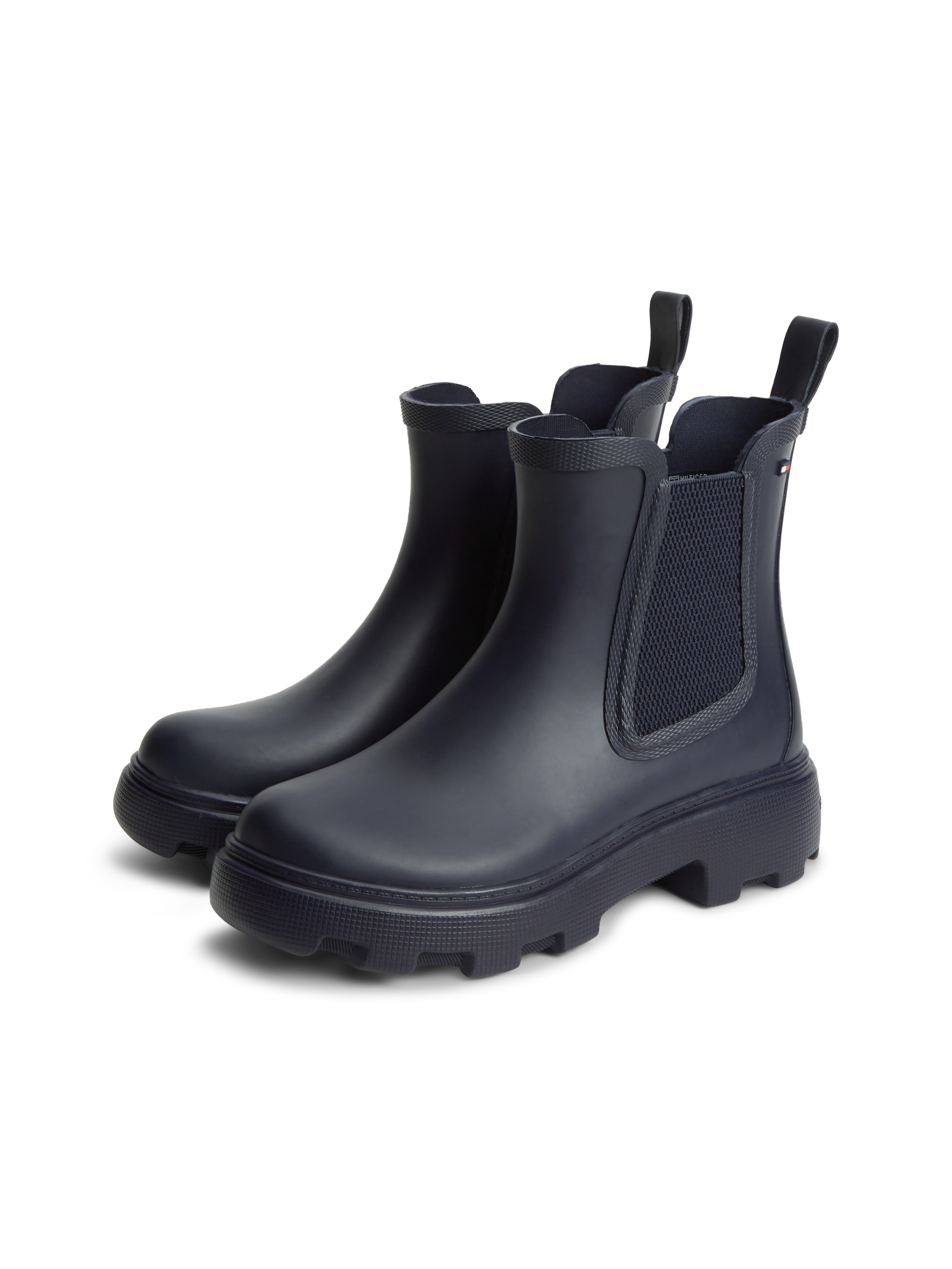Tommy Hilfiger Chelseaboots »RUBBER FLAG CLEATED RAINBOOT«  Stiefelette, Rainboots mit beidseitigem Stretcheinsatz