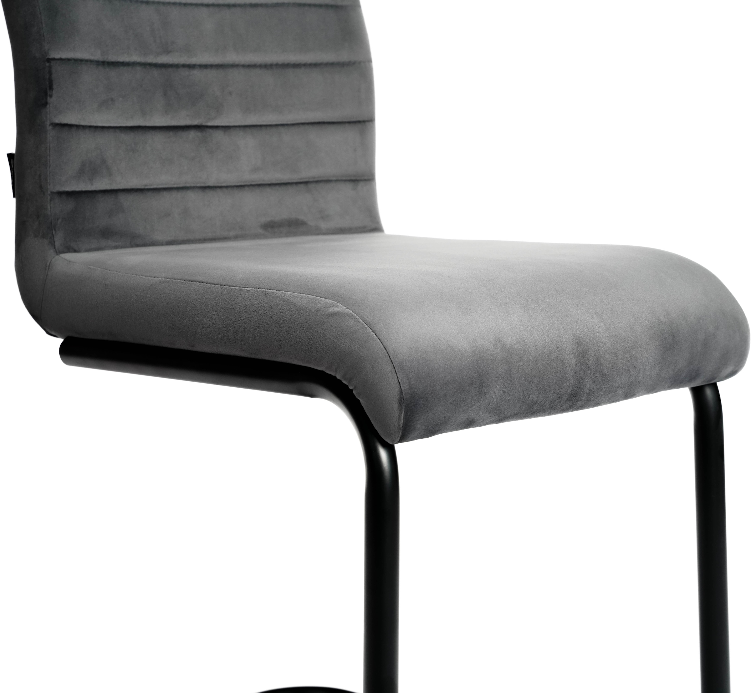 Home affaire Freischwinger »ELBACH, Küchenstuhl, 4-Fuß Stuhl, Freischwinger, OTTOs Choice«, (Set), 2 St., Samtvelours, TOPSELLER!, Polsterstuhl mit Metallgestell, pflegeleichtem Samtvelours