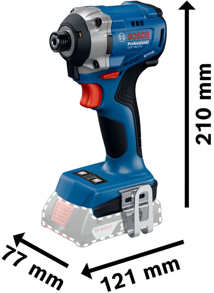 Bosch Professional Akku-Drehschlagschrauber »»GDR 18V-215««, Inkl. 2x Akku GBA 18V 4,0Ah, in L-BOXX 136