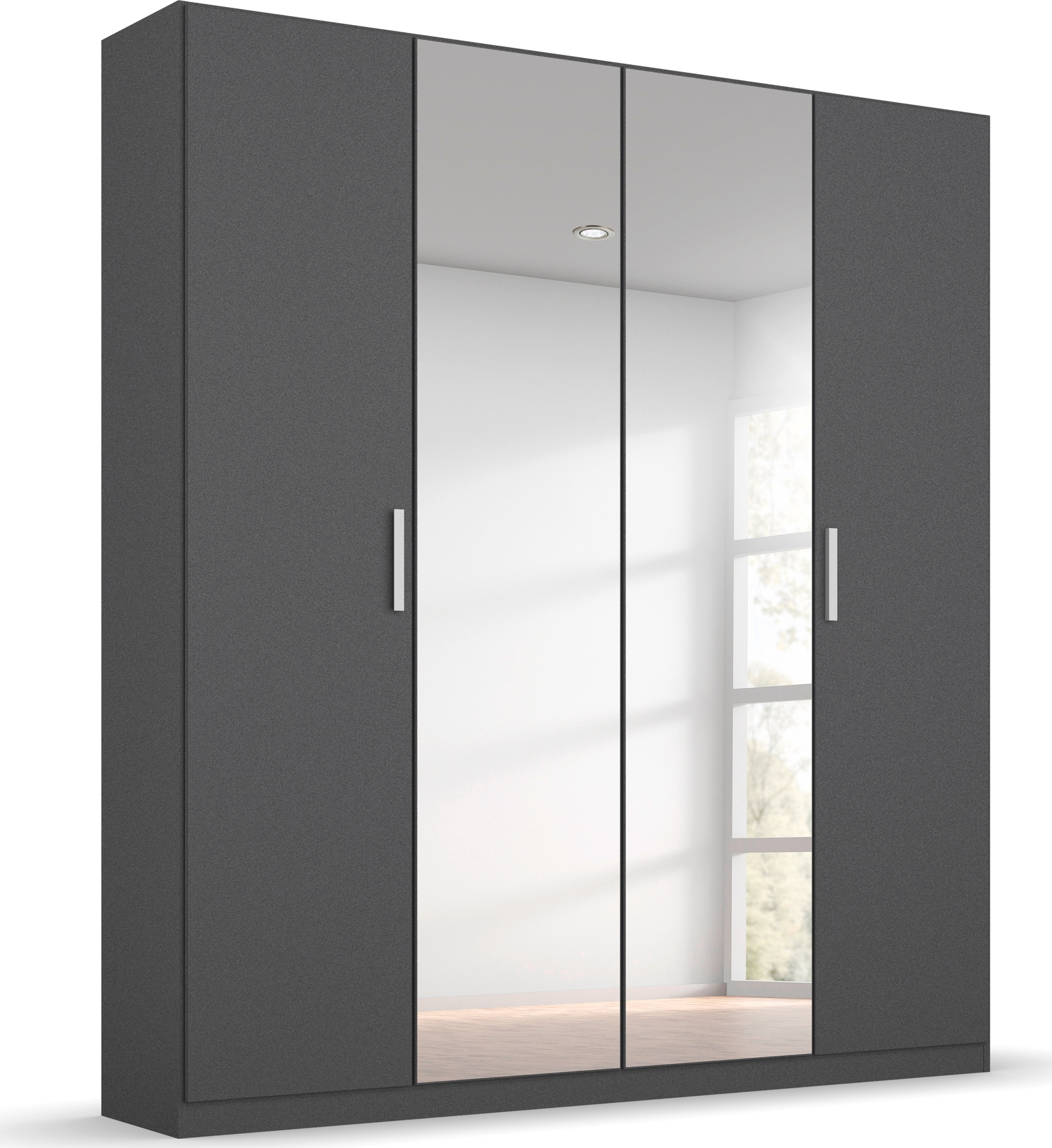 rauch Drehtürenschrank »Kleiderschrank Schrank Garderobe Ankleide KOLUNA mit Dekor-Front«, (Breiten 181/226/271/315 cm Höhen 210/229 cm), mit Spiegel, inkl. 2 Innenschubladen sowie extra Böden