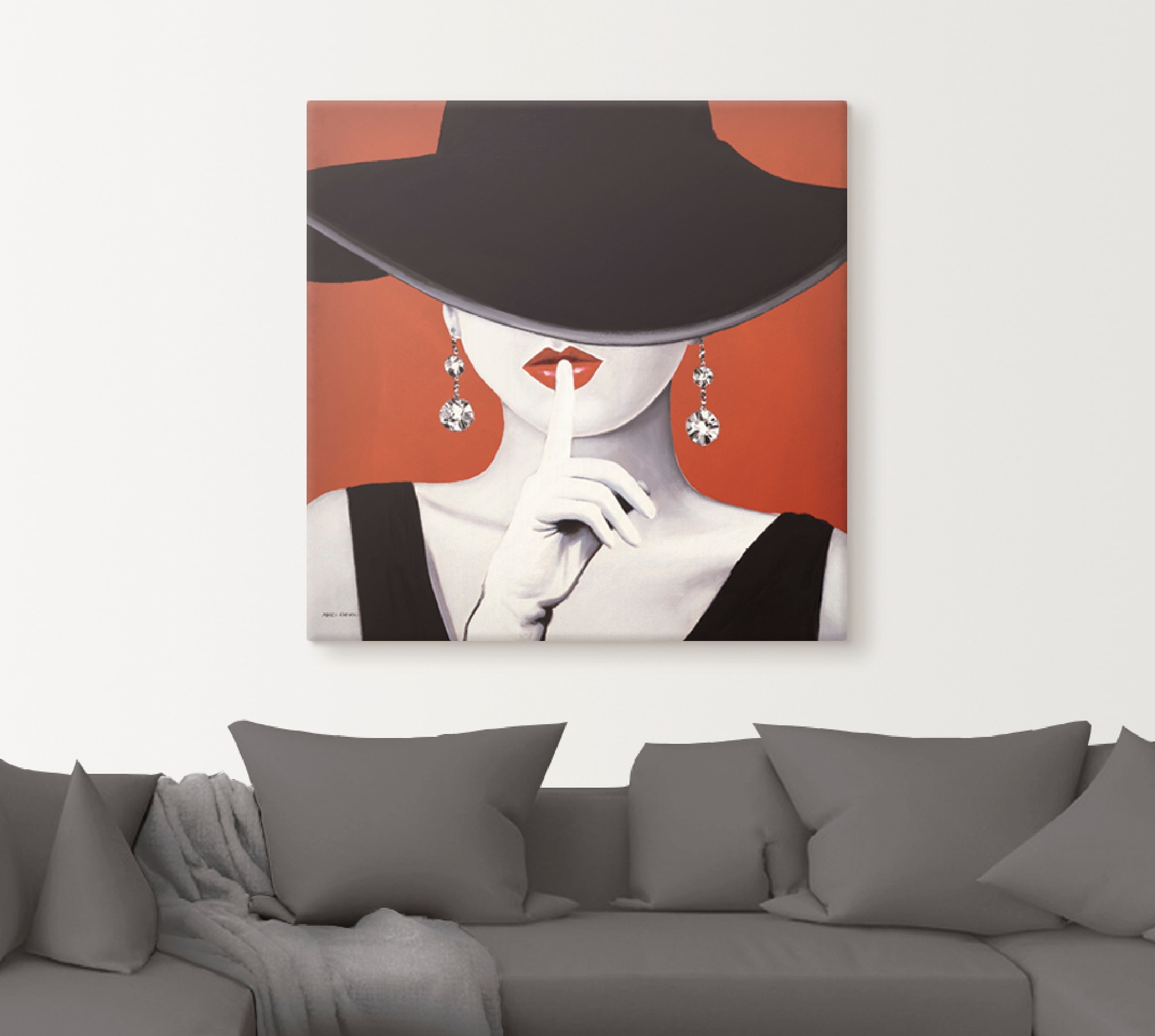 Artland Wandbild »Hut ab I«, Frau, (1 St.), als Leinwandbild, Poster, Wandaufkleber in verschied. Größen