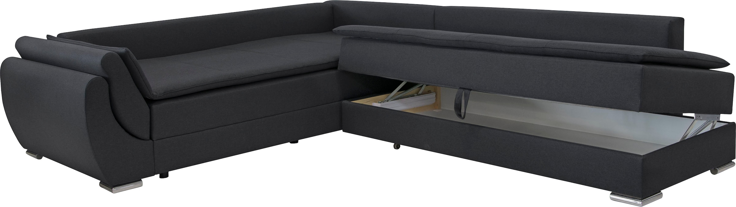 INOSIGN Ecksofa »Göteborg«, mit Boxspring-Bettfunktion und Bettkasten, Dauerschlaffunktion, Topper