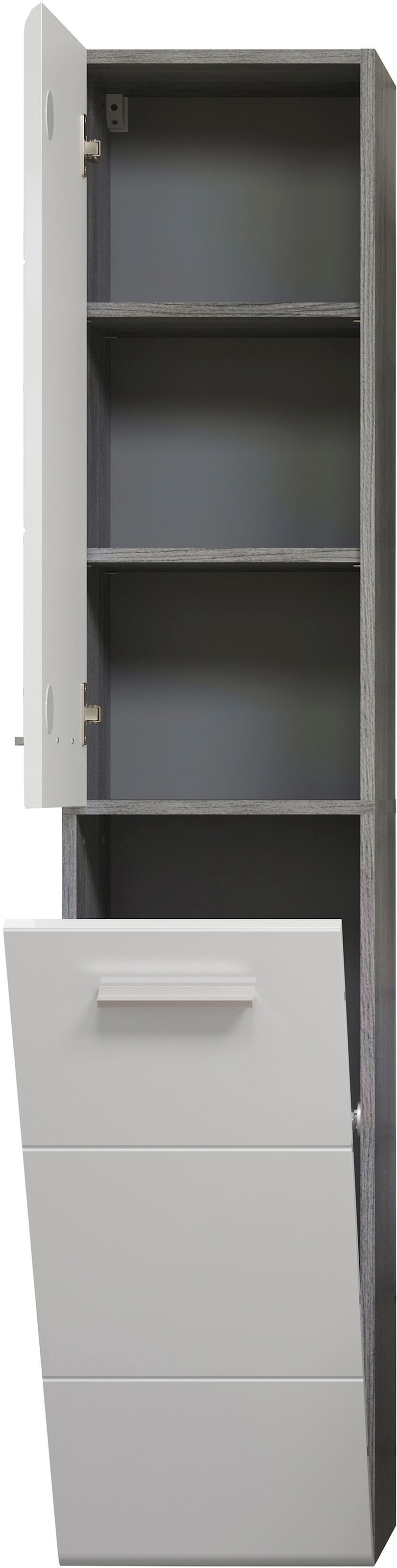 welltime Hängeschrank »Ravenna«, Hängehochschrank mit Klappe inkl. Metallkorb - (B/T/H) 35/33/170 cm