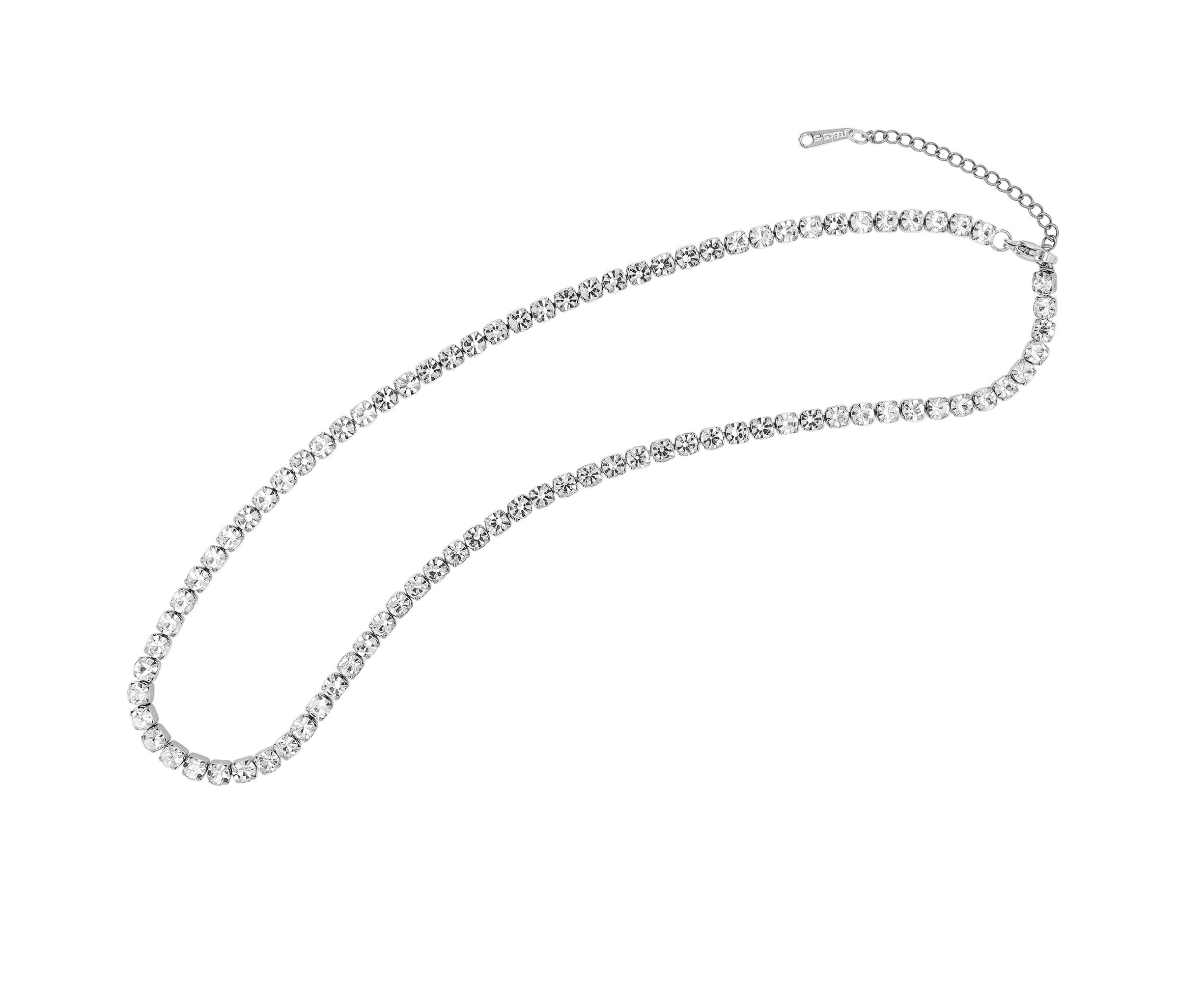 Adelia´s Edelstahlkette »Adelia's Damen Edelstahl Tenniskette Halskette 40 cm + 5.0 cm«