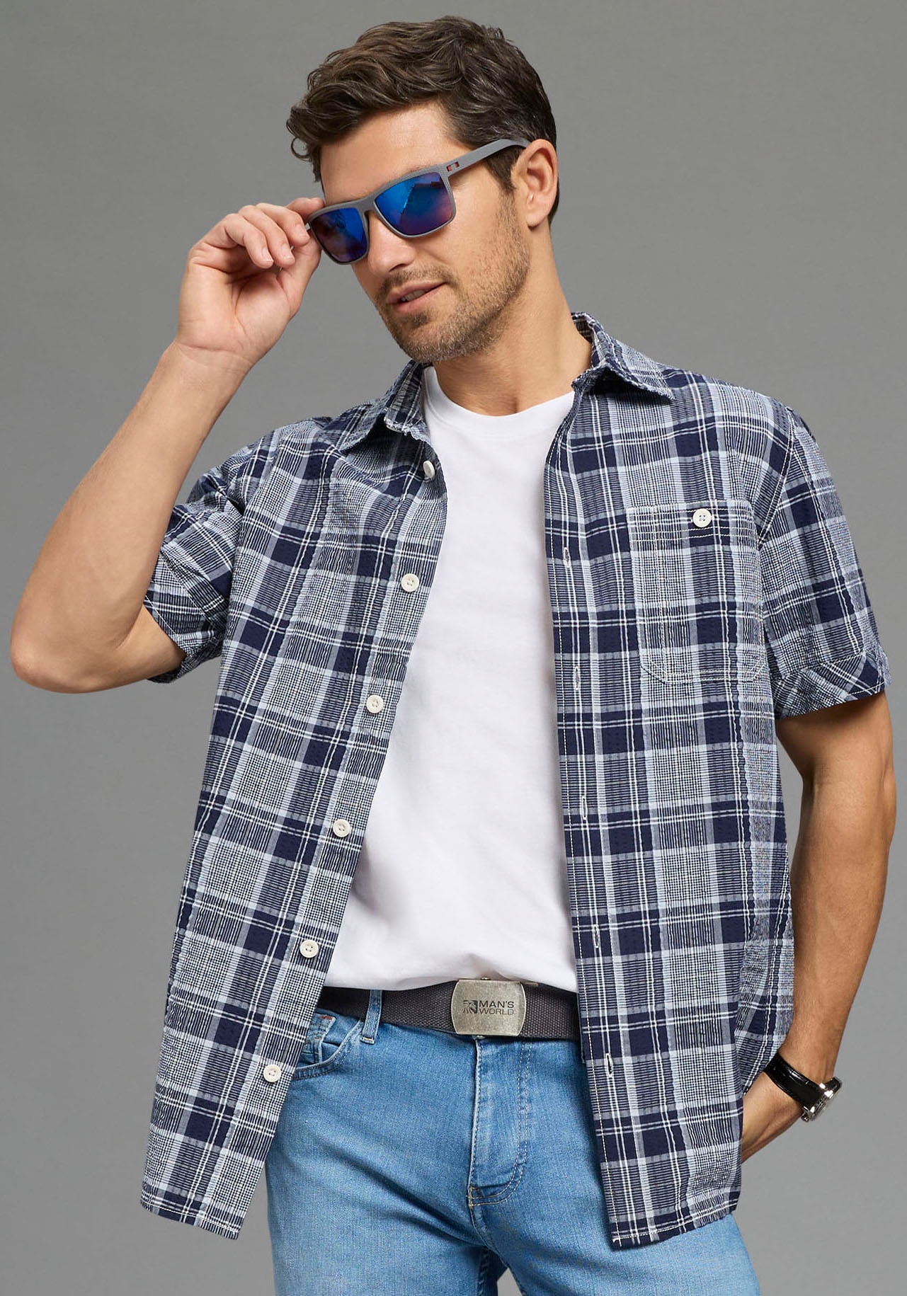 Man's World Stoffgürtel aus Textilband im zeitlosen Design - NEUE FARBE im used Look