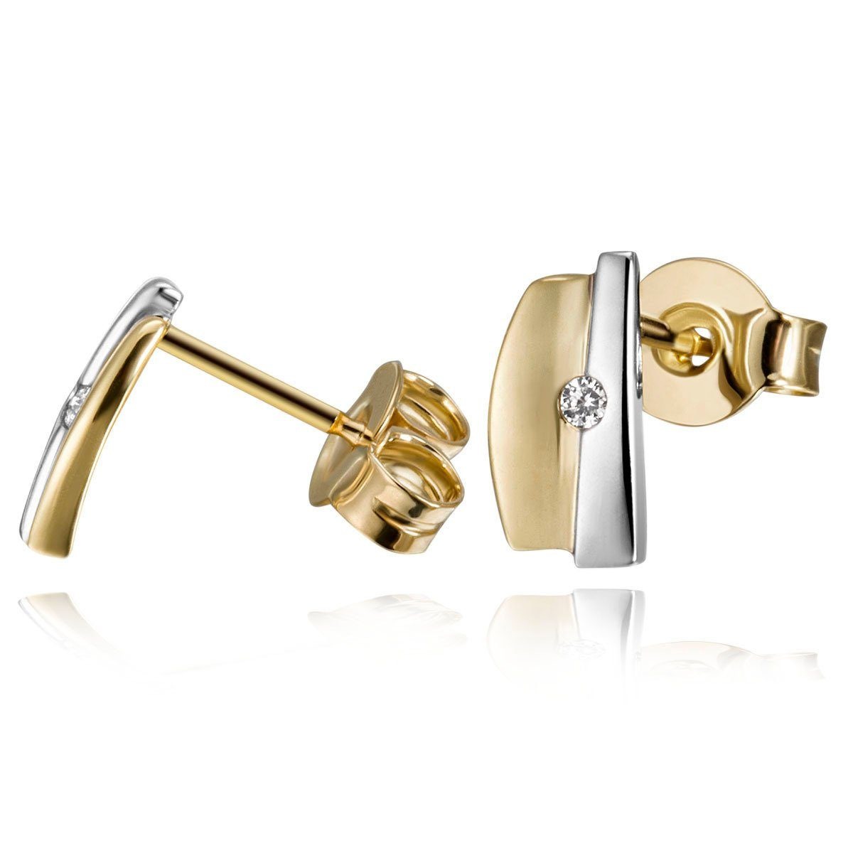 goldmaid Paar Ohrstecker, 375/- Gelbgold 2 Brillanten 0,03 ct.