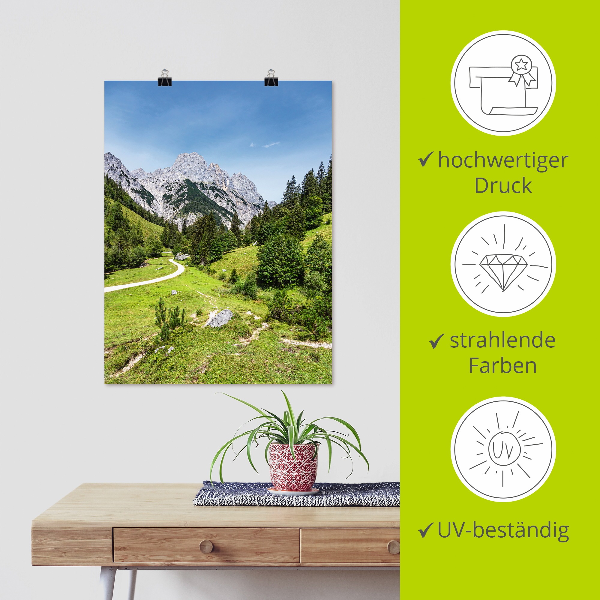 Artland Wandbild »Bindalm im Berchtesgadener Land Bayern«, Berge & Alpenbilder, (1 St.), als Alubild, Outdoorbild, Poster, Wandaufkleber in verschied. Größen