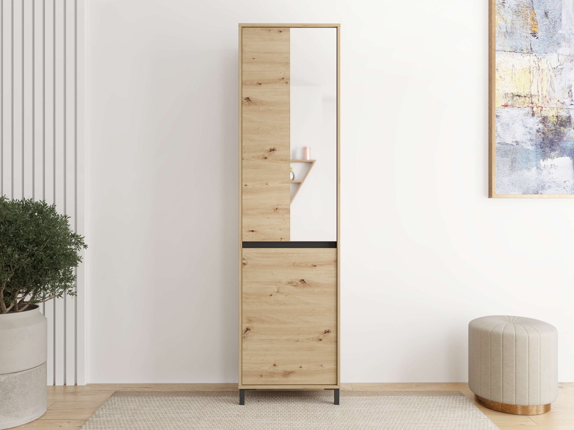 Home Affaire Garderobenschrank »Arran, Stauraumschrank, Flurschrank, ausziehbare Kleiderstange« Spiegeltür, zwei Regale. Gesamtbreite 54,5 cm,...