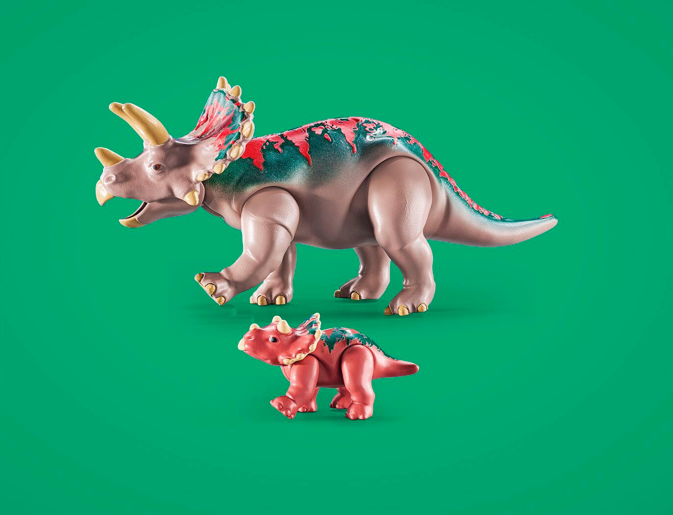 Playmobil® Konstruktions-Spielset »Triceratops mit Jungtier (71821), Playmobil Dinos«, (29 St.)