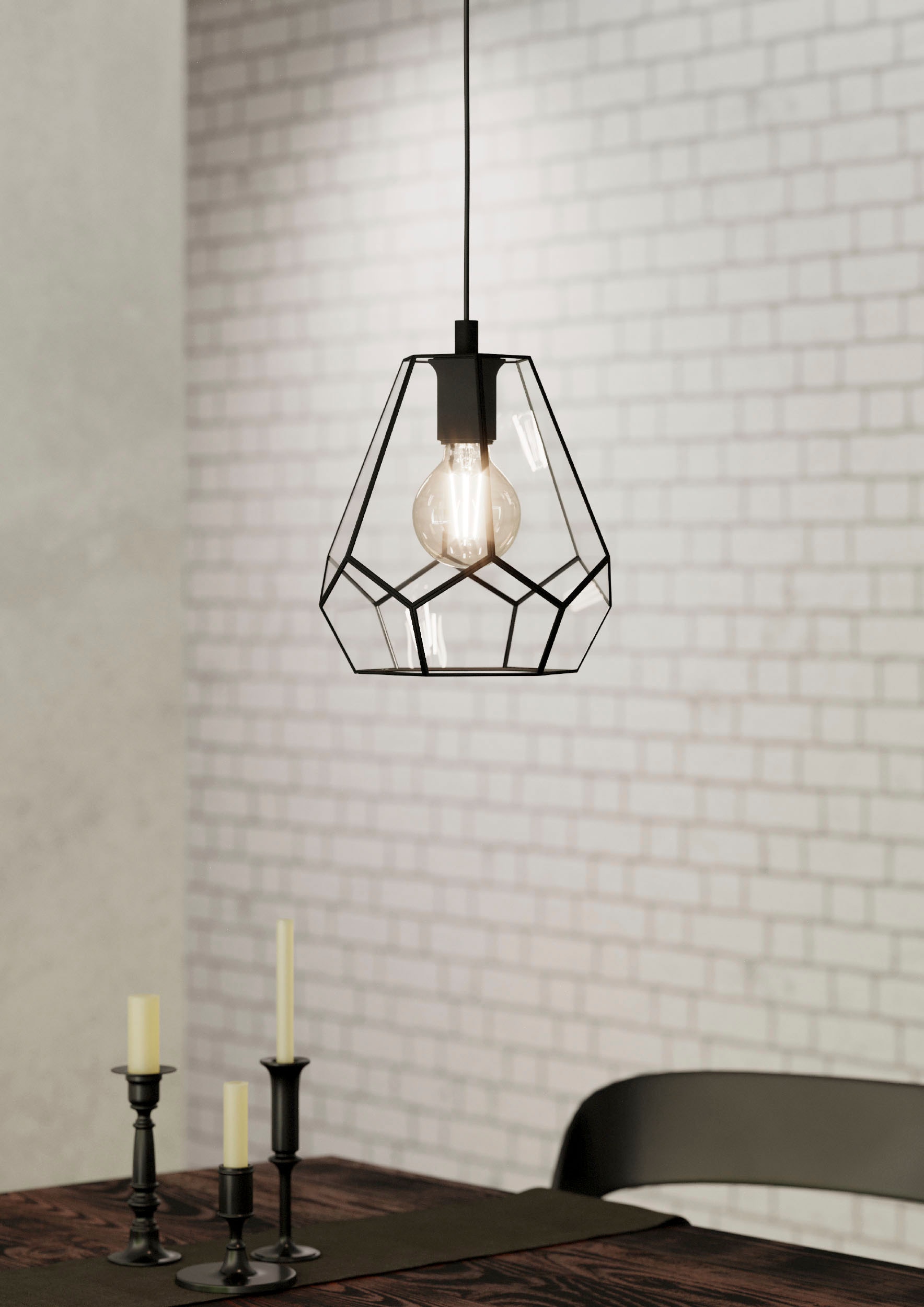 EGLO Hängeleuchte »MARDYKE« E27 1 Stk. Hängeleuchte in schwarz aus Stahl  -  exkl. E27 - 40W