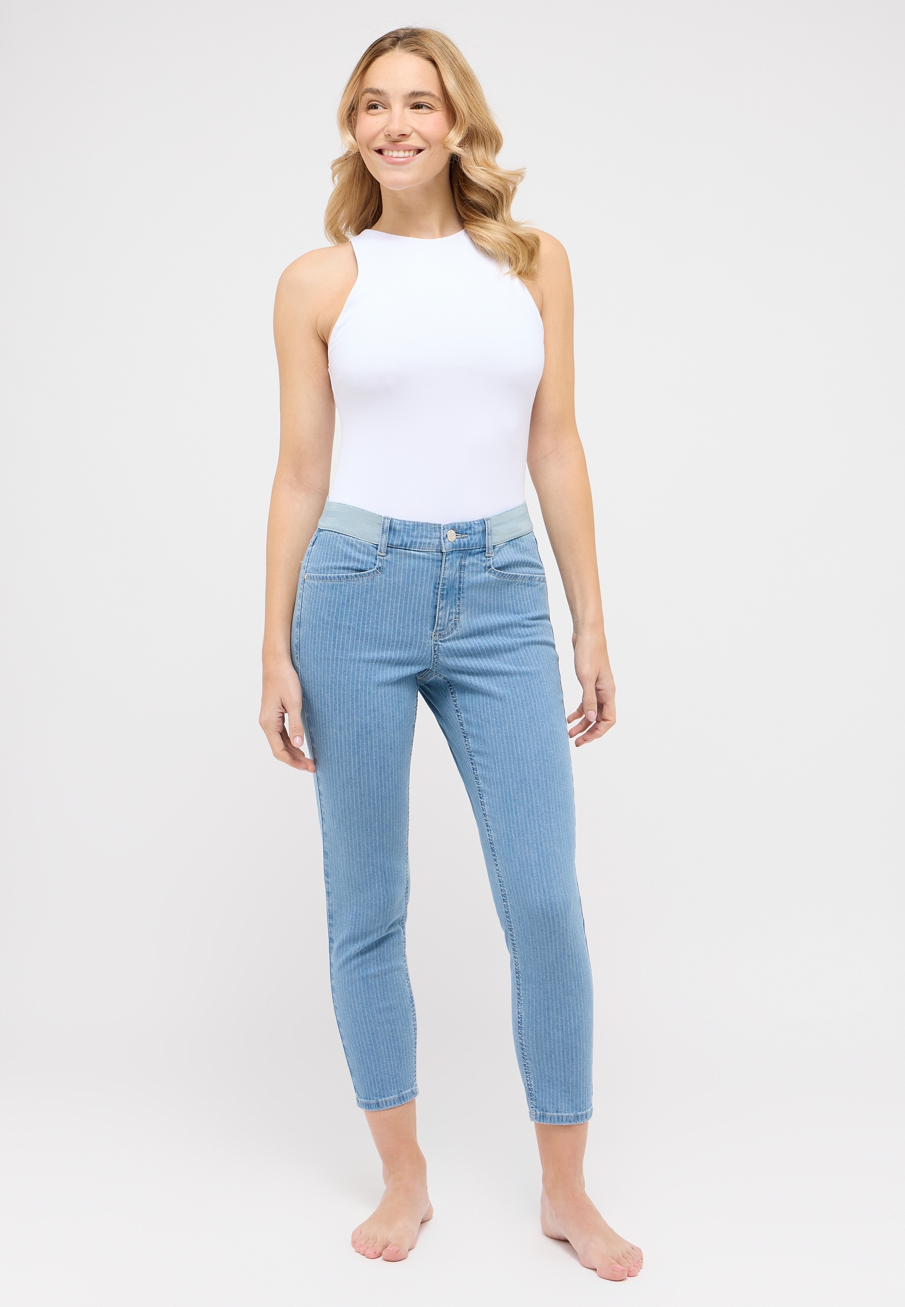 ANGELS Ankle-Jeans »ORNELLA SPORTY«, Indigo Stripe