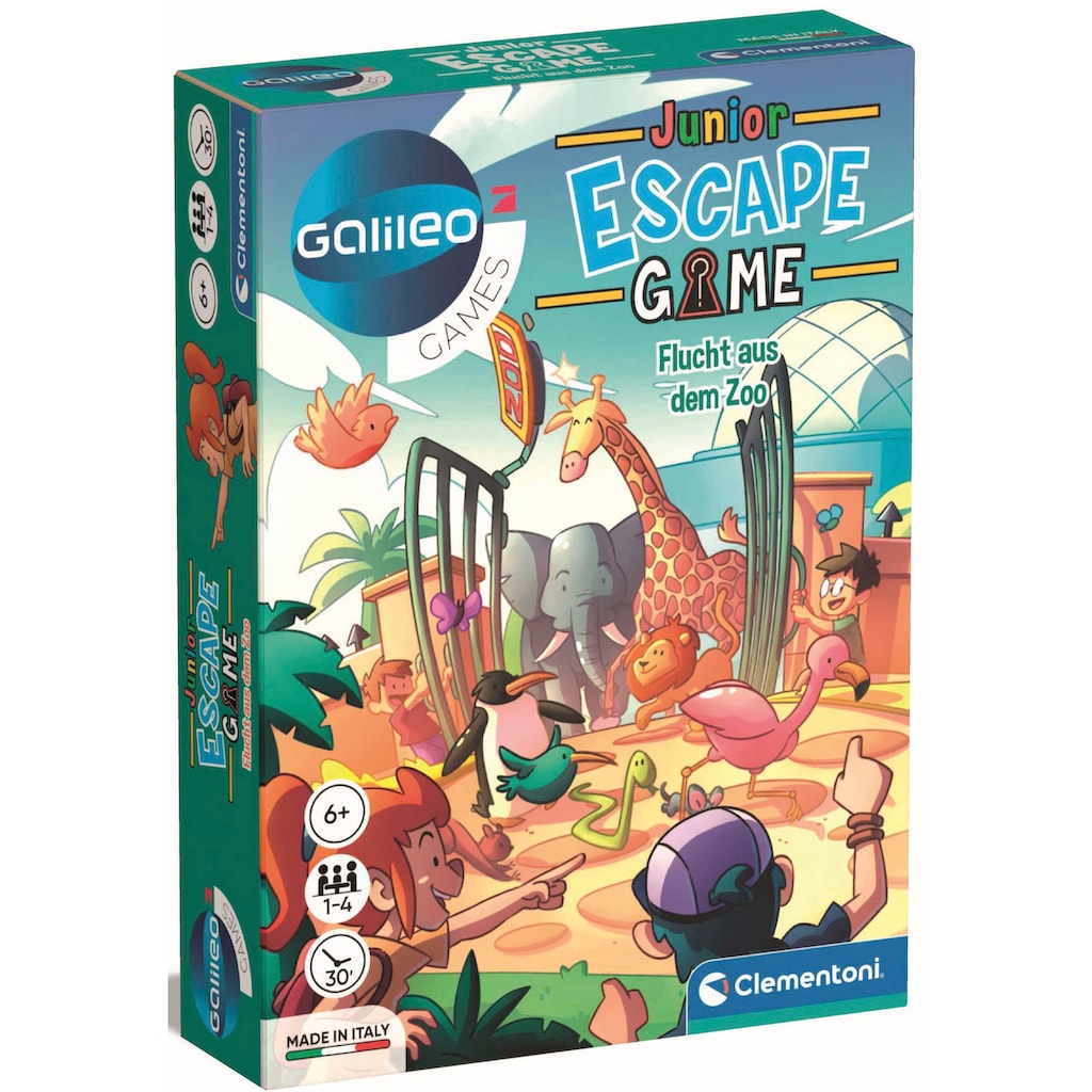 Clementoni® Spiel »Galileo, Escape Game Junior Flucht aus dem Zoo«