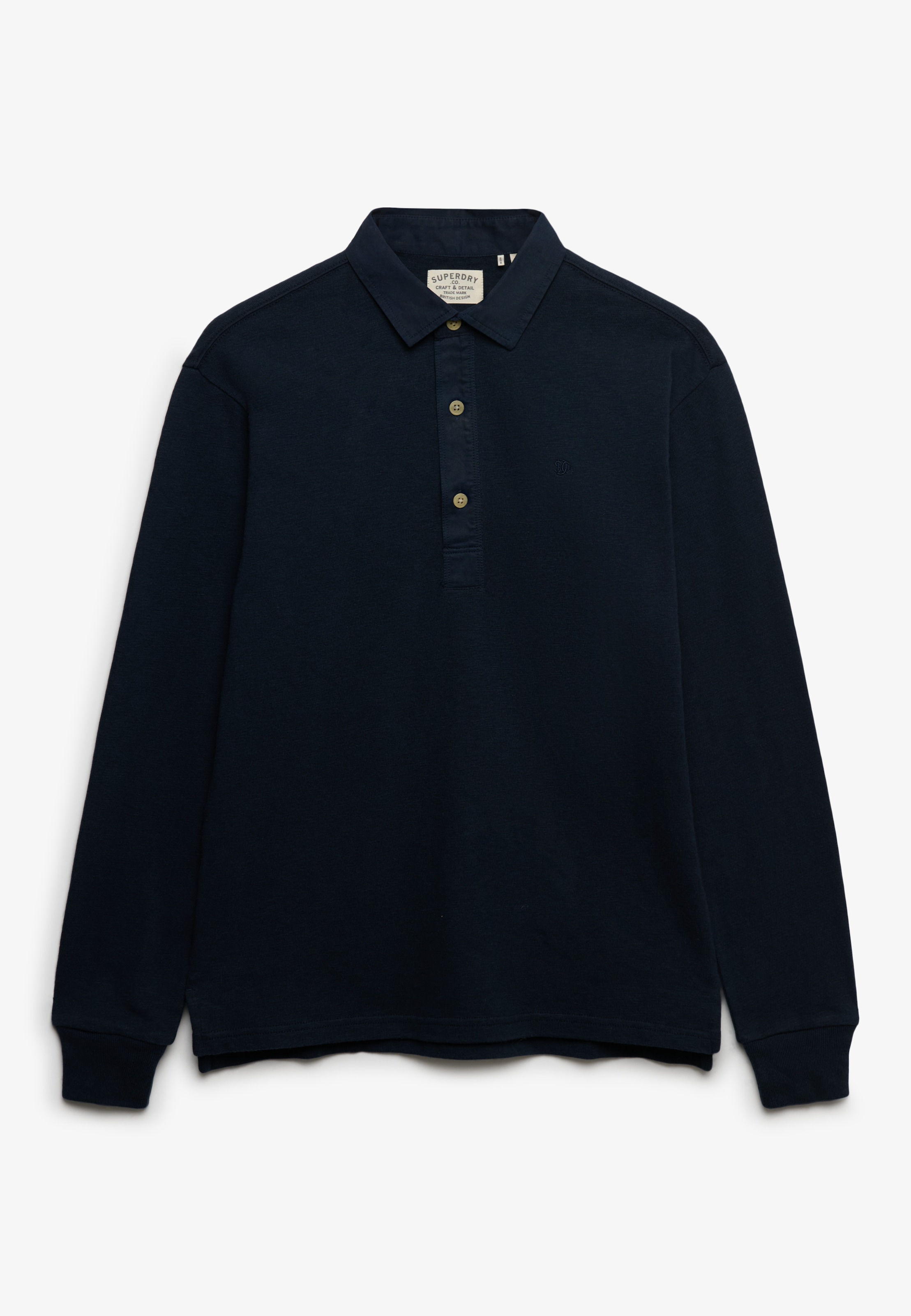 Superdry Langarm-Poloshirt »CLASSIC RUGBY TOP« aus Baumwolle und Single Jersey, Relaxed Fit, mit kurzer Knopfleiste