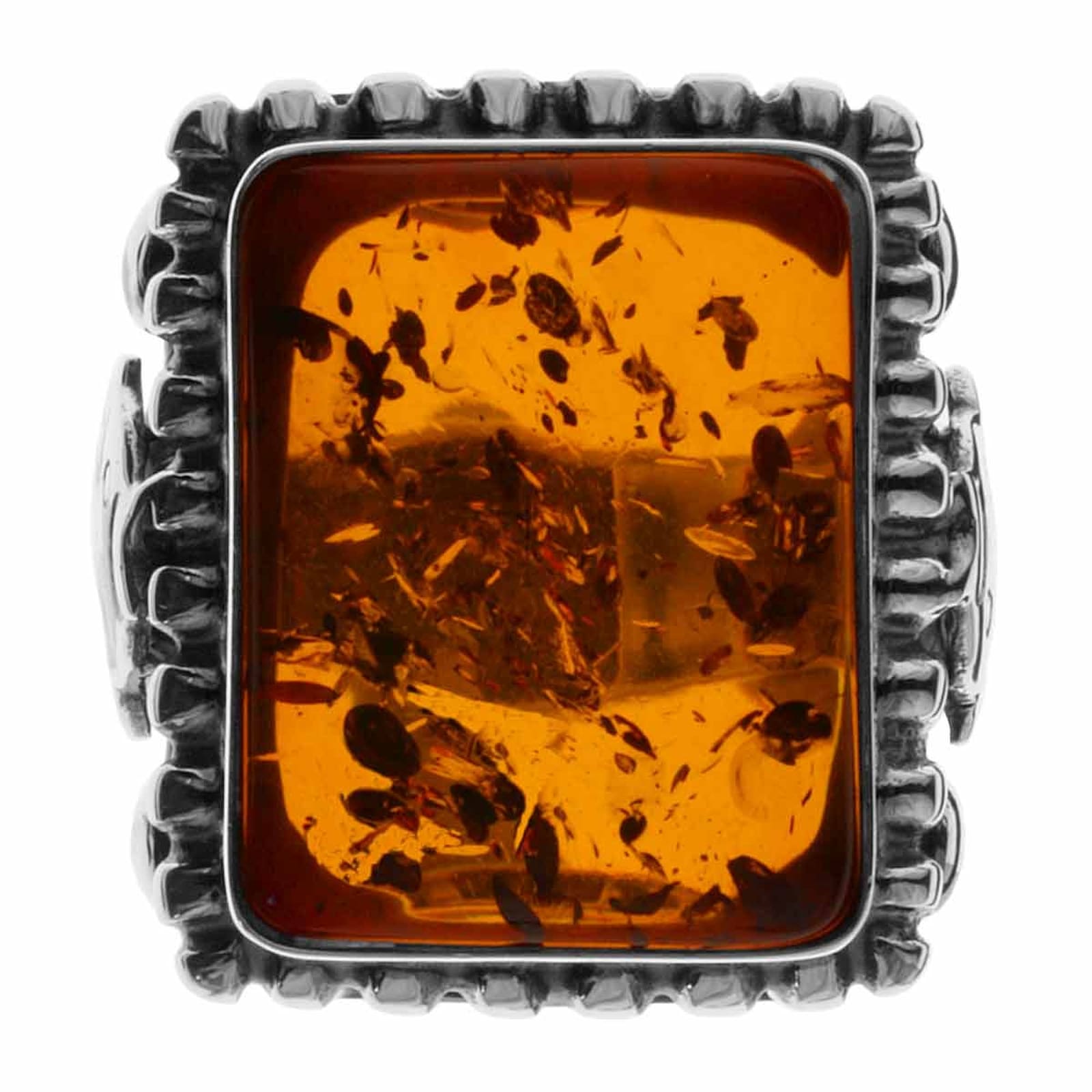 OSTSEE-SCHMUCK Fingerring »- Fischland 18x15 mm - Silber 925/000 - Bernstein«