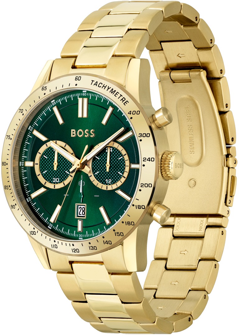 BOSS Chronograph »ALLURE«, Quarzuhr, Herrenuhr, Armbanduhr, Stoppfunktion, Edelstahlarmband
