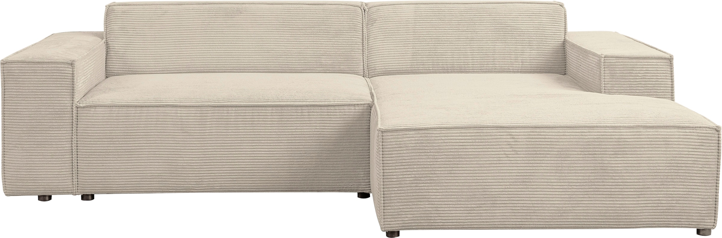 WERK2 Ecksofa »Trento 268 cm breit zeitlos, elegant &, kubisches Design« Cord, L-Form,  extra weiche und tiefe Sitzfläche