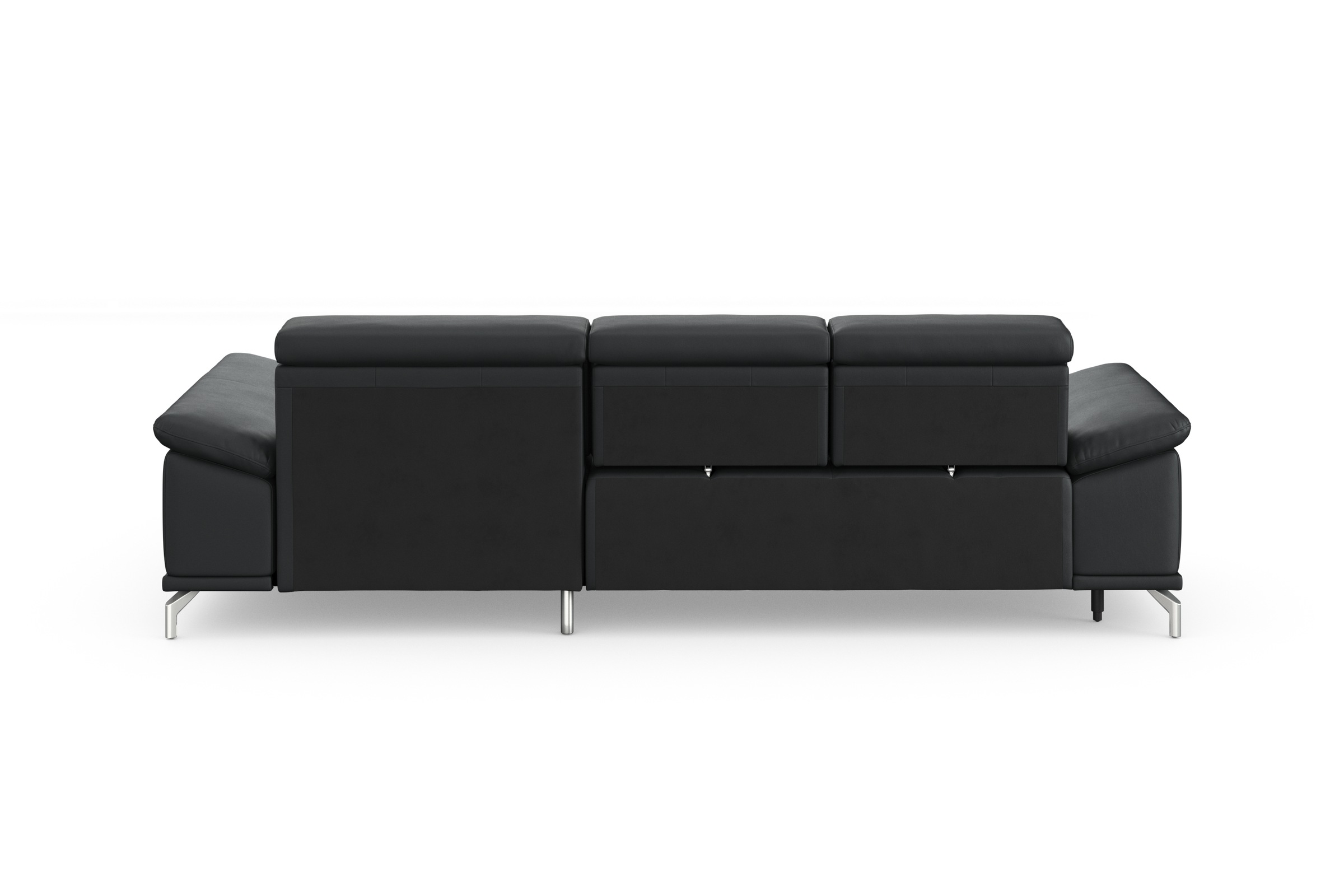 sit&more Ecksofa »Cabrio L-Form, mit Sitztiefenverstellung, Arm- und Kopfteilverstellung«, 2 Nierenkissen, Federkern, optional Bettfunktion und Stauraum