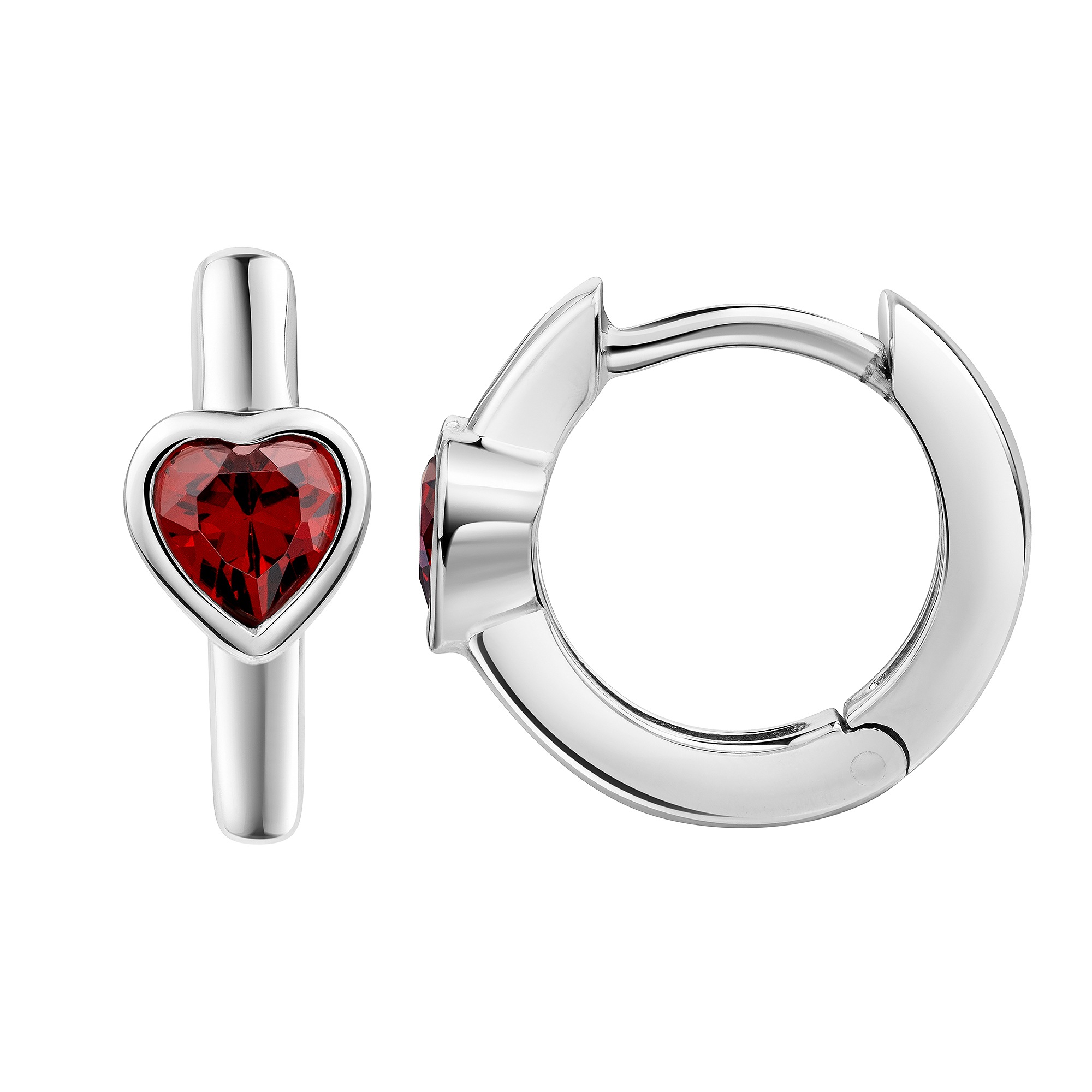 Firetti Paar Creolen »Schmuck Geschenk Silber 925 Ohrschmuck Ohrringe Herz« mit Zirkonia (synth.)