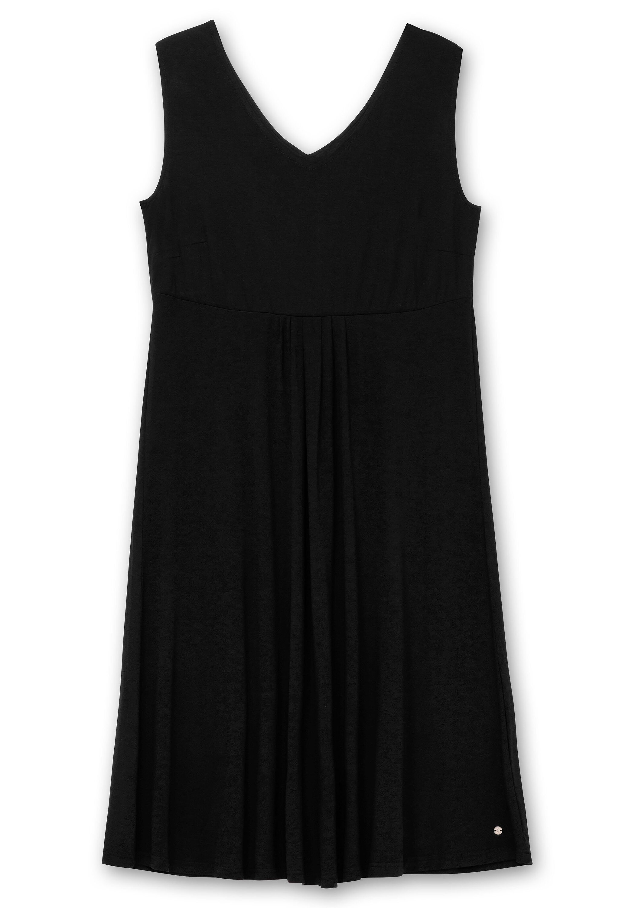 Sheego Jerseykleid »Ärmelloses Jerseykleid mit Raffung vorn«
