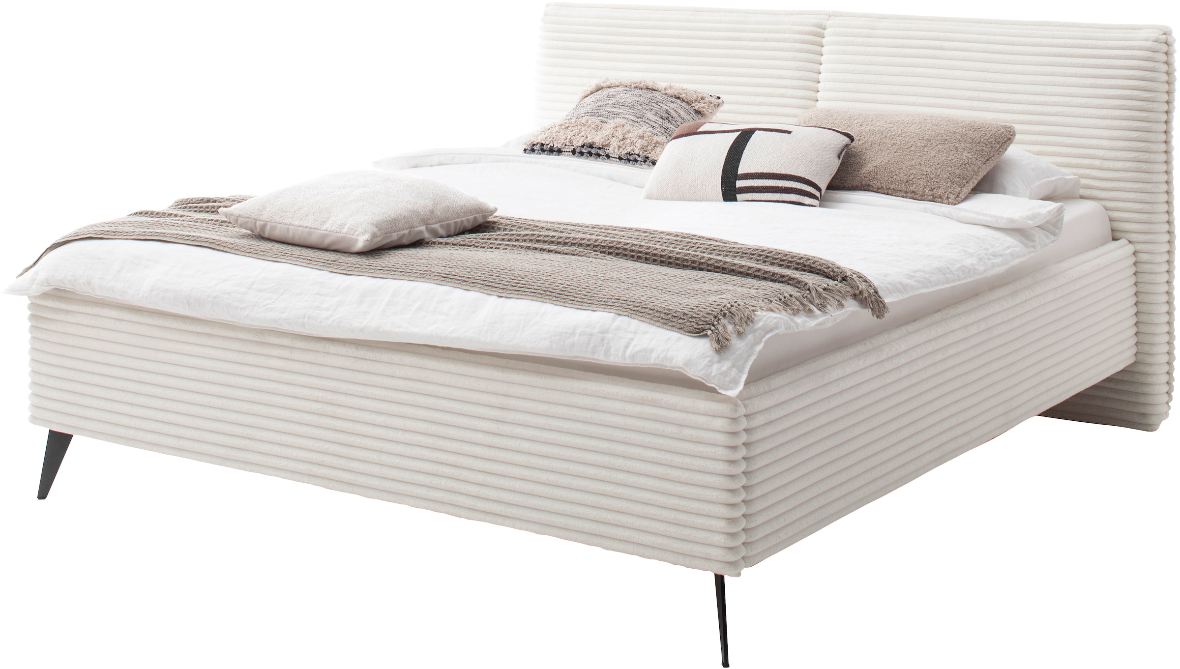 meise.möbel »Matera« in Breitcord, mit schwarzem Metallfuß, wahlweise mit Bettkasten