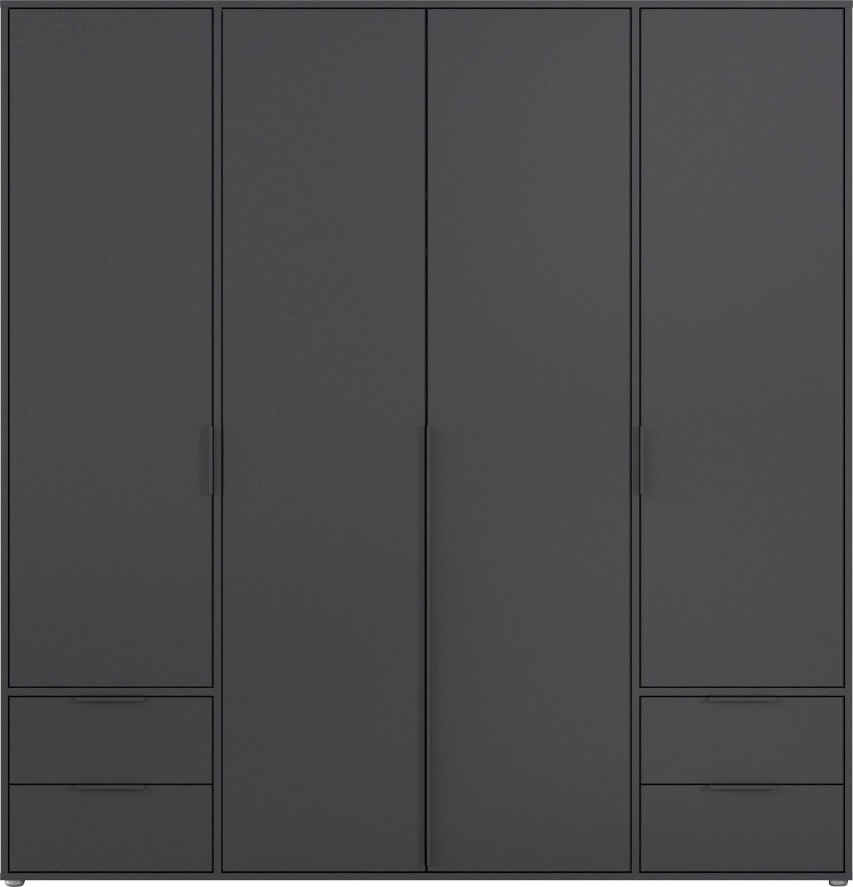 rauch Drehtürenschrank »Kleiderschrank Schrank Garderobe Wäscheschrank NAGATA viel Stauraum«, (in 3 verschiedenen Ausstattungen BASIC/CLASSIC/PREMIUM), mit Schubladen sowie Stangengriffen TOPSELLER MADE IN GERMANY