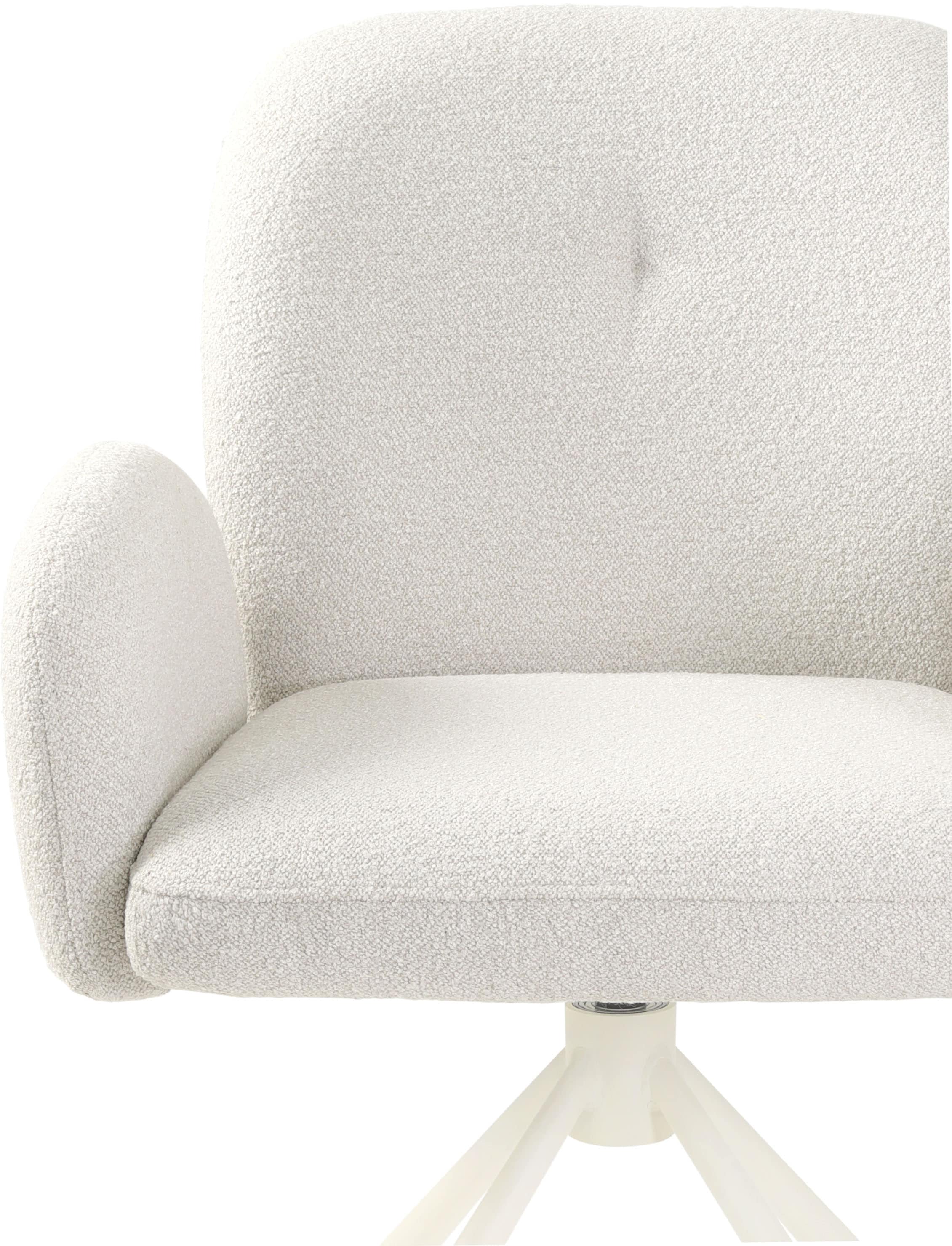 TOM TAILOR HOME Armlehnstuhl »PEBBLE ARMCHAIR«, (Set), 2 St., Webstoff Bouclé, Esszimmerstuhl, mit Armlehnen, 4-Fußgestell, 140 kg belastbar, drehbar