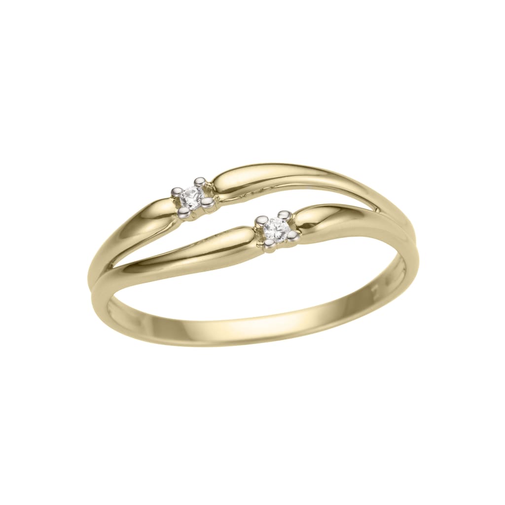 Firetti Goldring »Schmuck Geschenk Gold 585, poliert, bicolor«, mit Brillanten