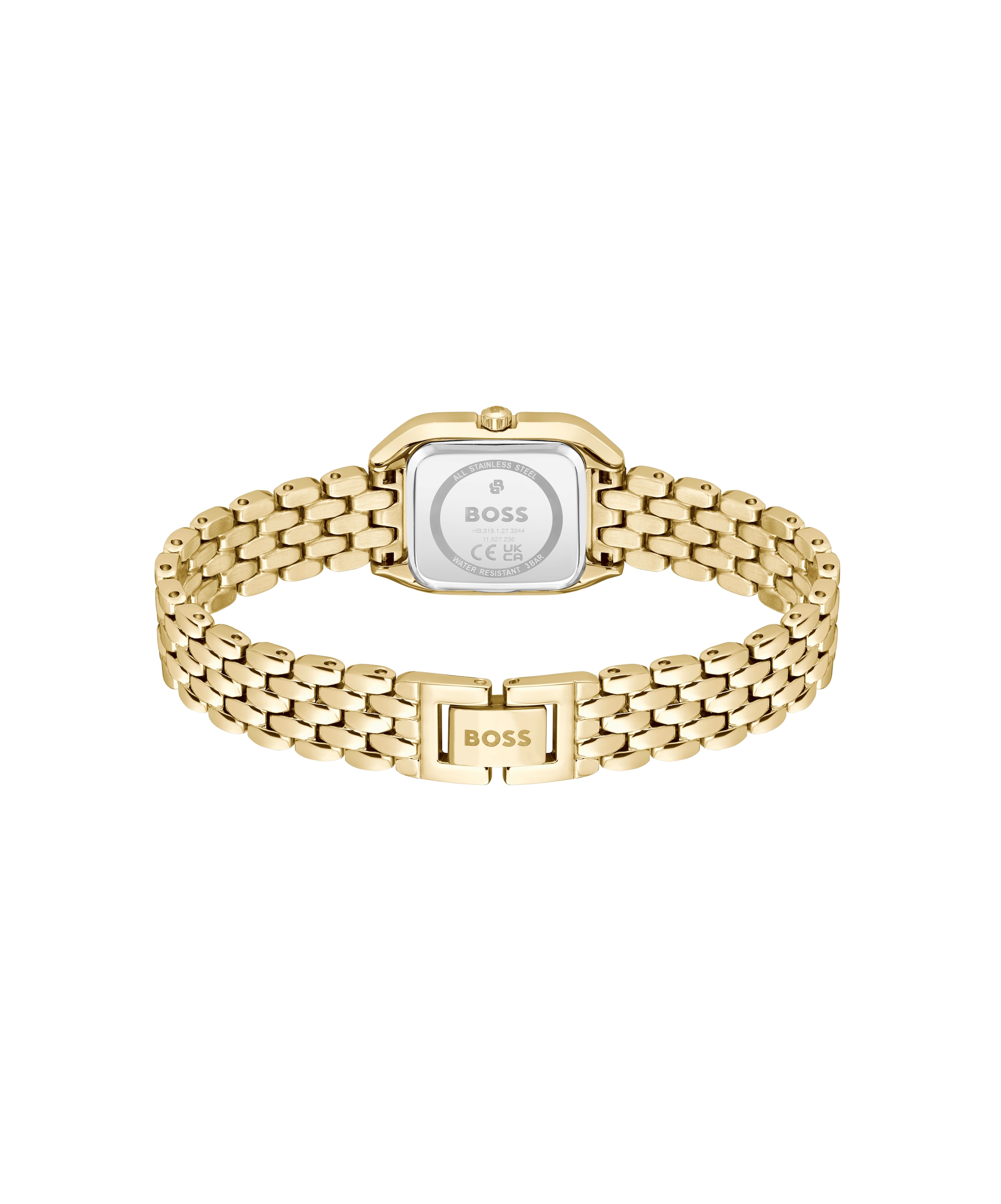 BOSS Quarzuhr »MAE PETITE« Armbanduhr, Damenuhr, Edelstahlarmband, analog, Glaskristalle